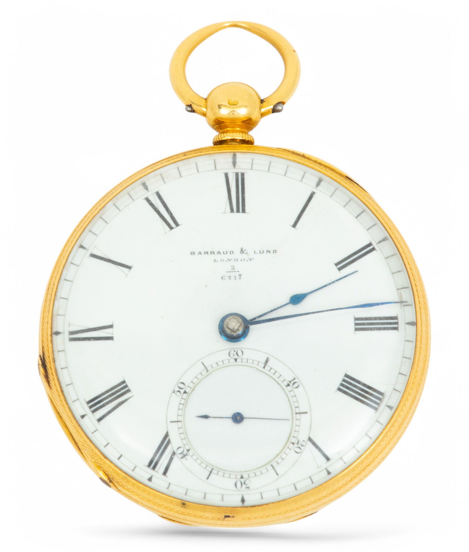 Barraud & Lund (London) 18k Gold Key-Winding Open Face Pocket Watch, Ca. 1860 Dia. 47mm 88g (1 of 5)