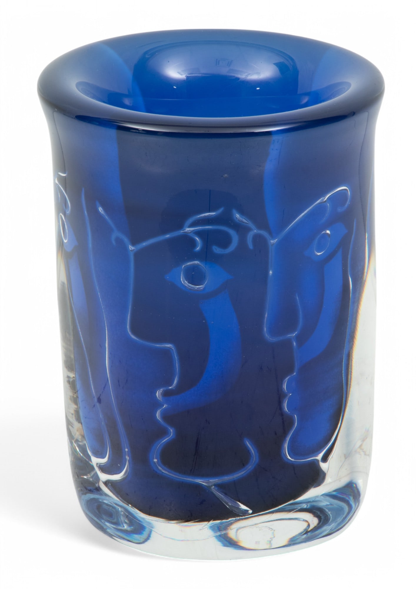 Ingeborg Lundin (Swedish, 1921-1992) for Orrefors (Swedish) 'Ariel' Art Glass Vase H 7" Dia. 5.3" (1 of 5)