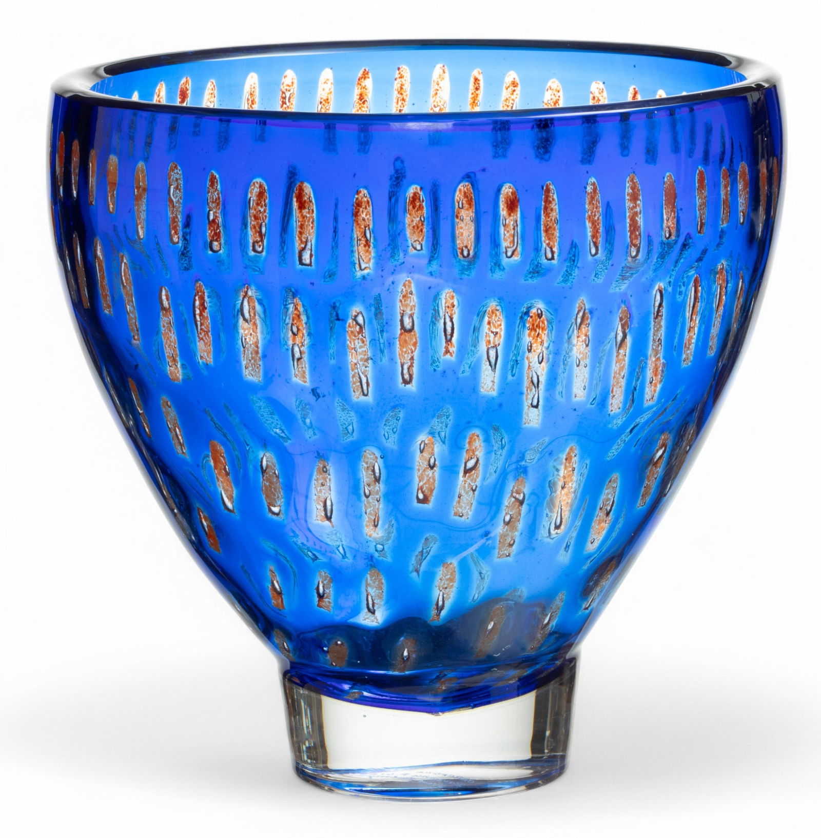 Sven Palmquist (Swedish, 1906-1984) for Orrefors (Swedish) 'Ravenna' Glass Vase H 10.3" Dia. 10" (1 of 5)