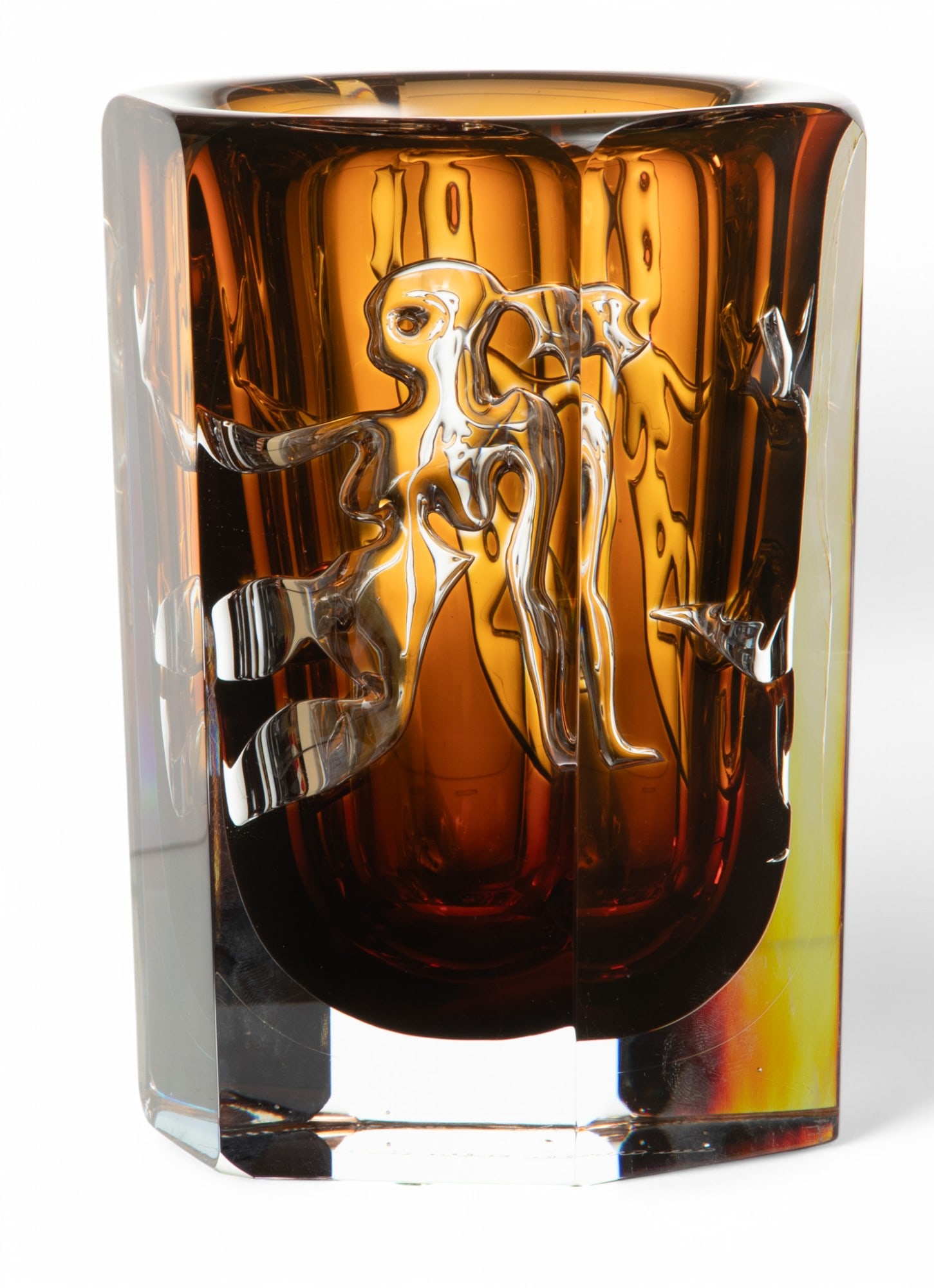 Olle Alberius (Swedish, 1926-1993) for Orrefors (Swedish) Glass Vase, Ca. 1960 H 7" W 4.8" Depth 4.3 (1 of 5)