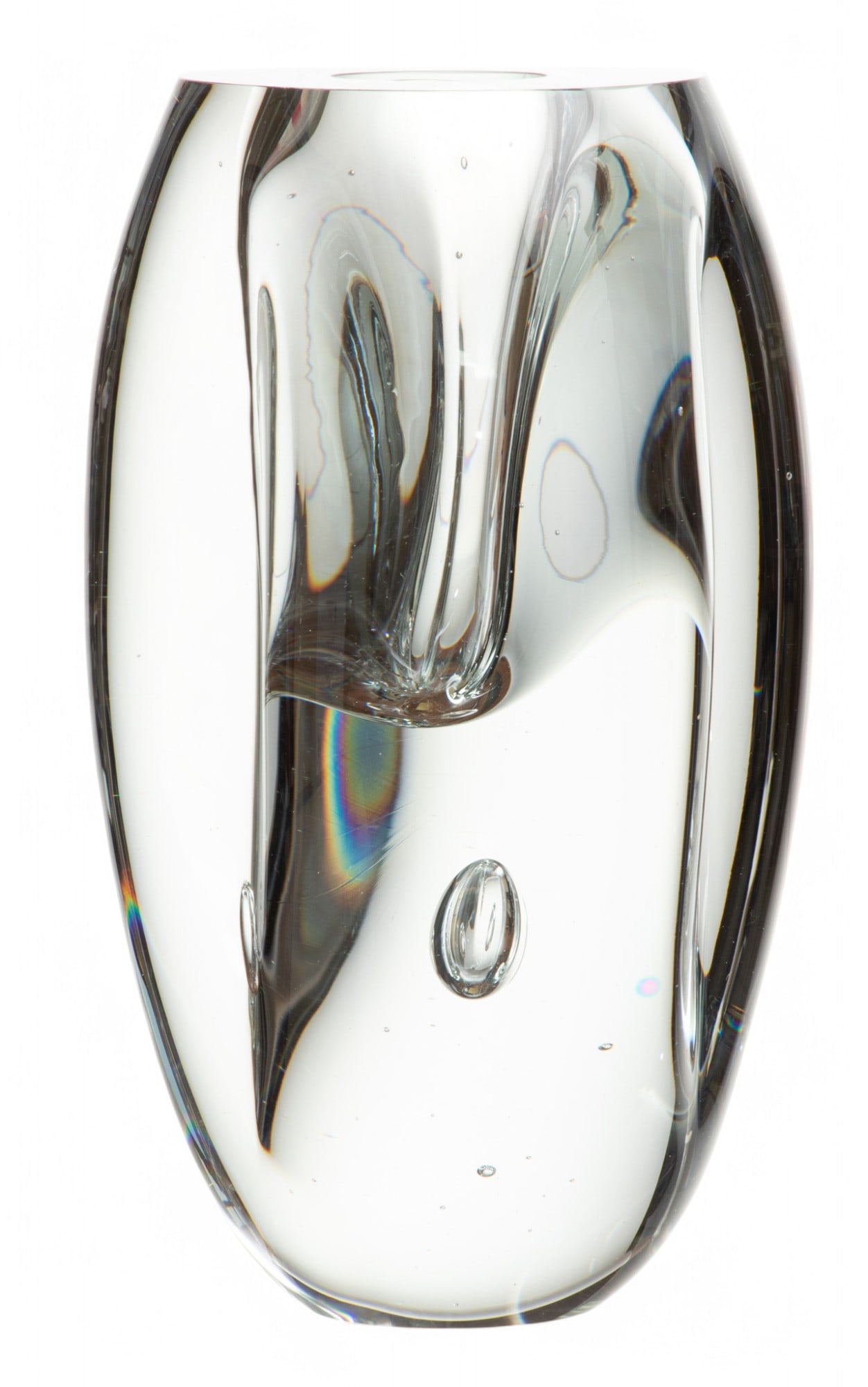 Timo Sarpaneva (Finnish, 1926-2006) for Iittala (Finnish) Studio Glass Vase, 1984 H 8.8" W 5" Depth  (1 of 5)