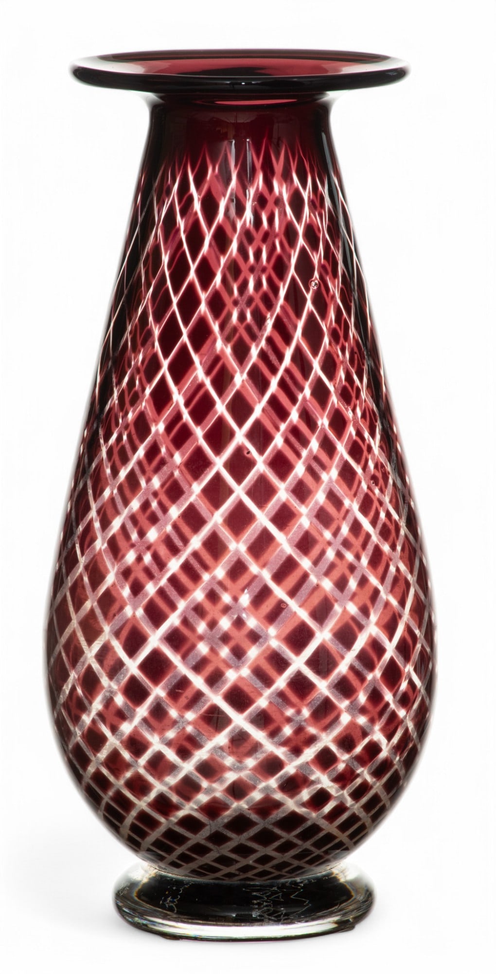 Edward Hald (Swedish, 1883-1980) for Orrefors (Swedish) 'Graal' Glass Vase H 8.5" Dia. 4.5" (1 of 5)