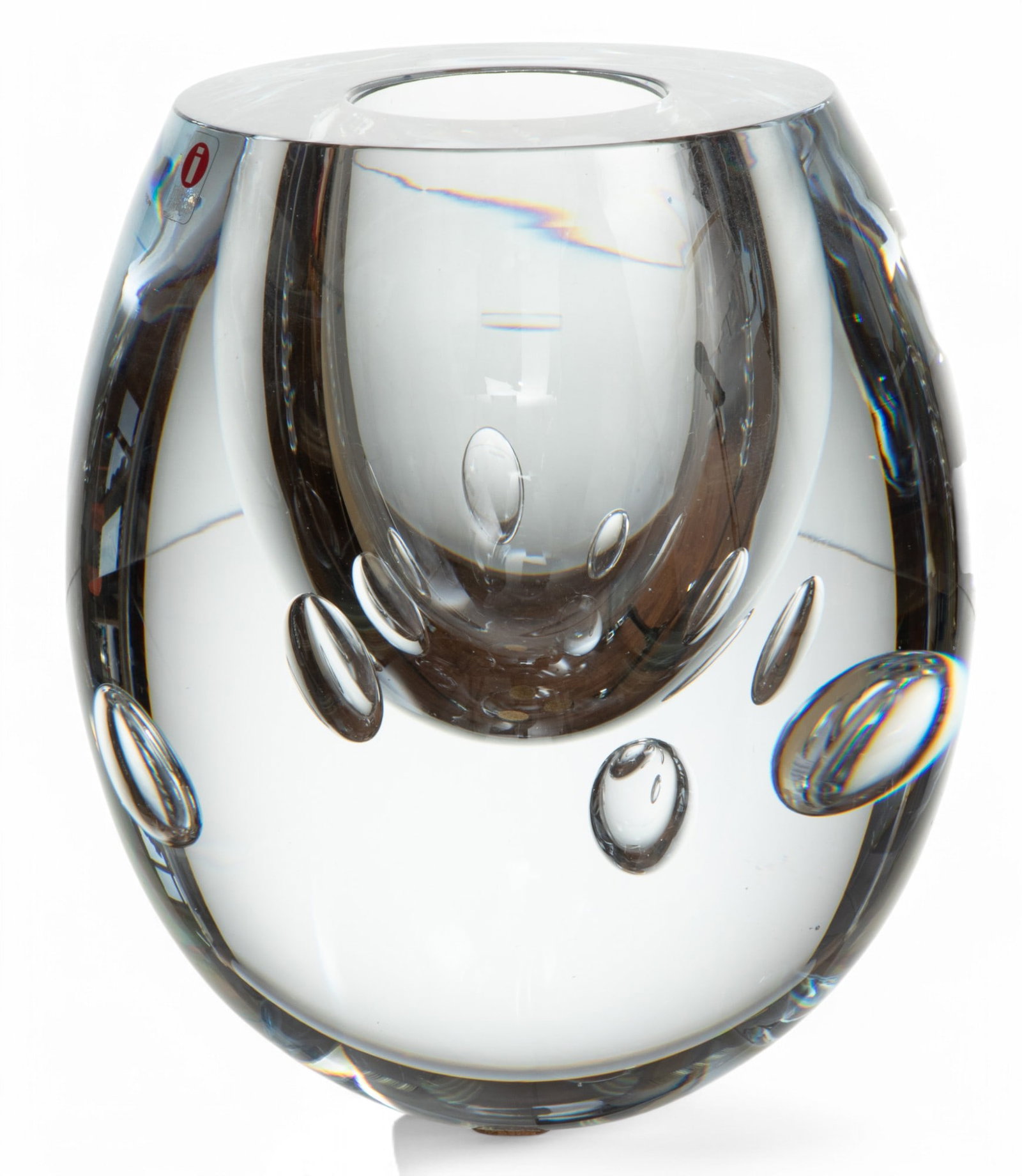 Timo Sarpaneva (Finnish, 1926-2006) for Iittala (Finnish) Studio Glass Vase, Ca. 1980 H 6.8" Dia. 5. (1 of 5)