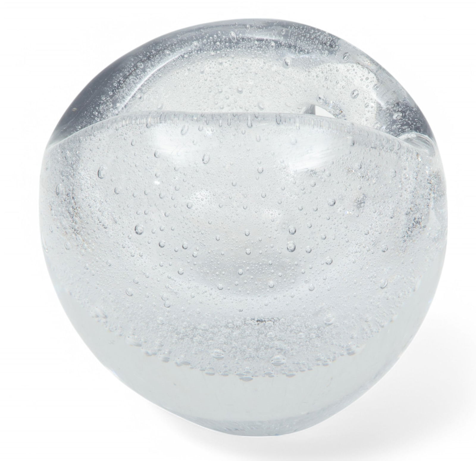 Timo Sarpaneva (Finnish, 1926-2006) Modern Suspended Glass Bubble Vase, 1956 H 6" W 6" Depth 6.3": Timo Sarpaneva (Finnish, 1926-2006) Modern Suspended Glass Bubble Vase, 1956 H 6" W 6" Depth 6.3" The vase having a pierced spherical form with a dense matrix of air bubbles. Signed 'TIMO SARPANEVA -