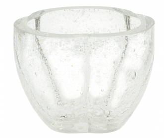 Modern Silver Gilt Glass Trefoil Form Bowl, 20th C. H 5.3" W 7" Depth 6.8" (1 of 4)