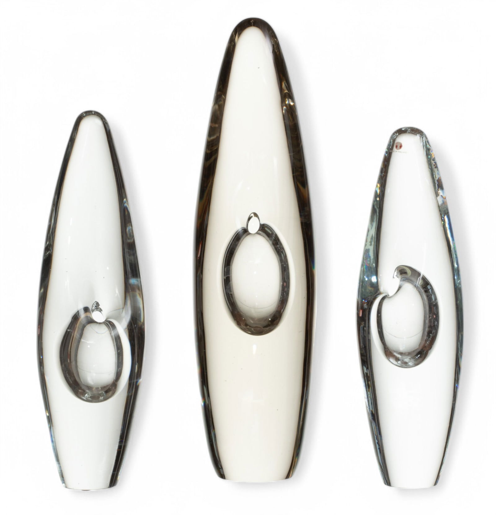 Timo Sarpaneva (Finnish, 1926-2006) for Iittala (Finnish) Blown Glass 'Orkidea' Vases, Ca. 1950 H 14 (1 of 7)