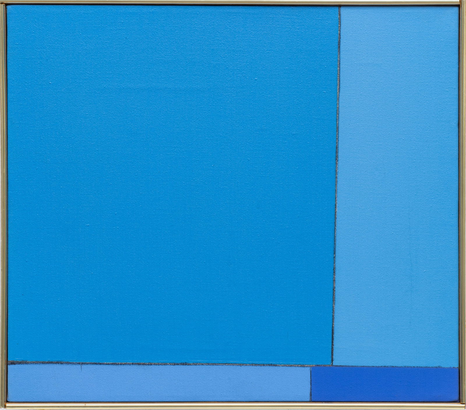 Ludwig Sander (American, 1906-1975) Oil on Canvas, 1966, 'Blue' H 14.5" W 16.5" Depth 1.5" (1 of 4)