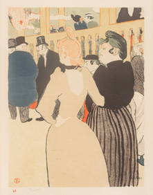 Henri De Toulouse-Lautrec (French, 1864-1901) Lithograph in Colors on Wove Paper 1892, 'Au Moulin Ro (1 of 8)