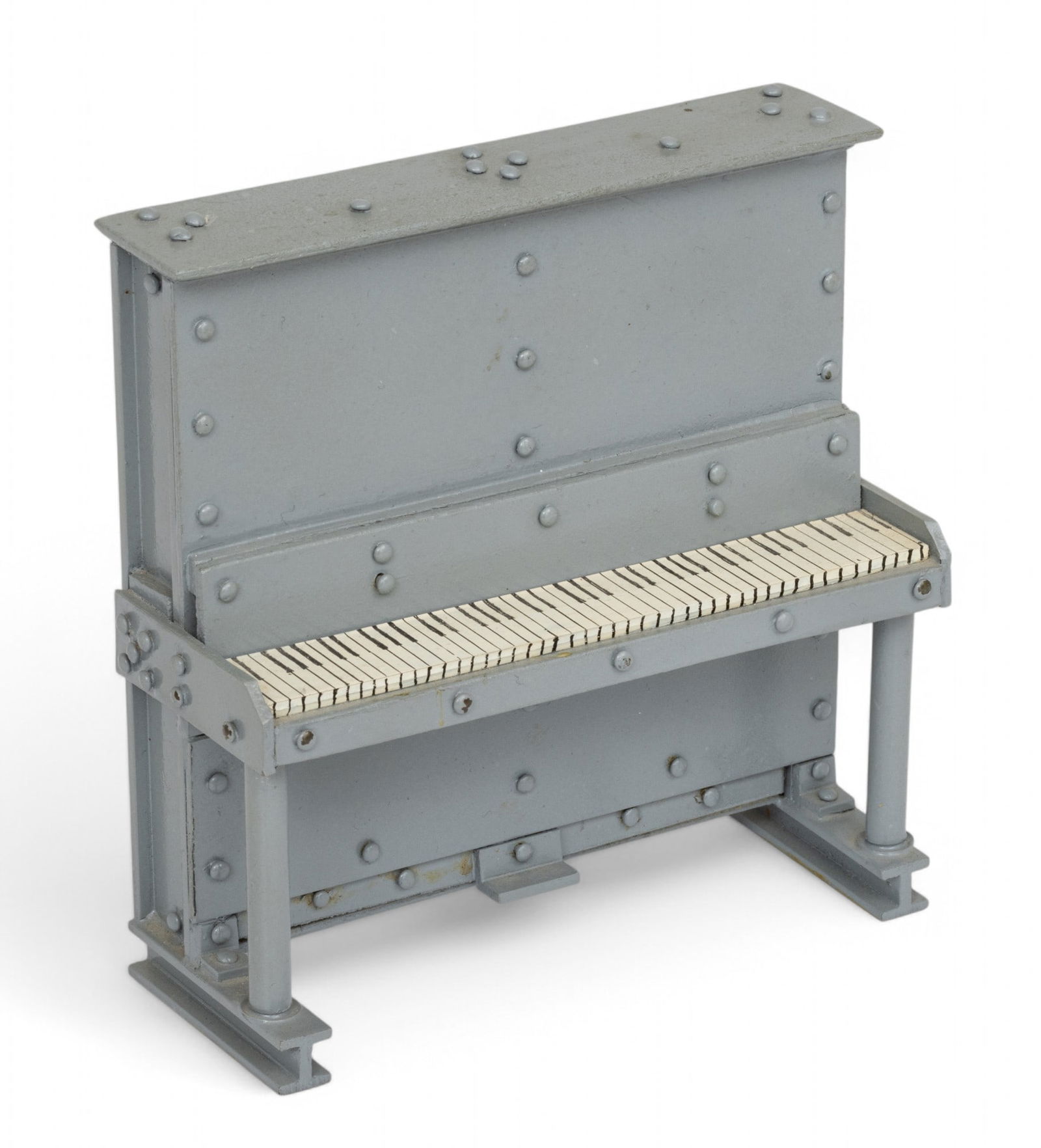 Robert H. Cumming (American, 1943-2021) Cardboard And Metal 1976, 'I-Beam Piano' H 4" W 4" Dia. 1.5" (1 of 8)