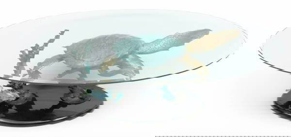 Dale Joseph Evers (American, B. 1955) Bronze Sculpture Table, 1994, 'Honu Solo' H 17.5" W 36" L 59.5 (1 of 6)