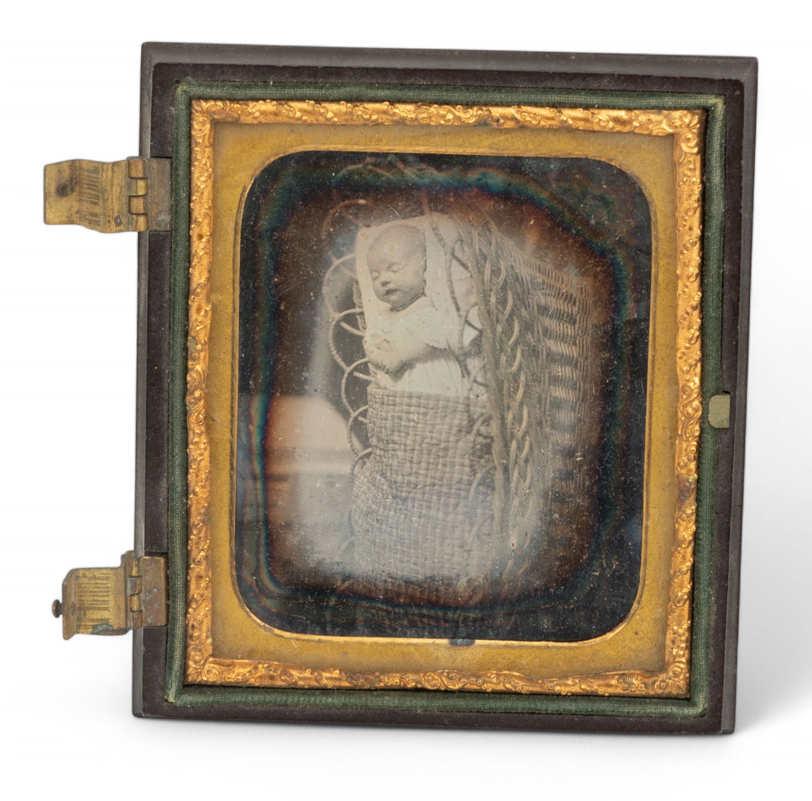American Ninth Plate Daguerreotype 19th C., 'Postmortem' H 2" W 2.5" (1 of 2)