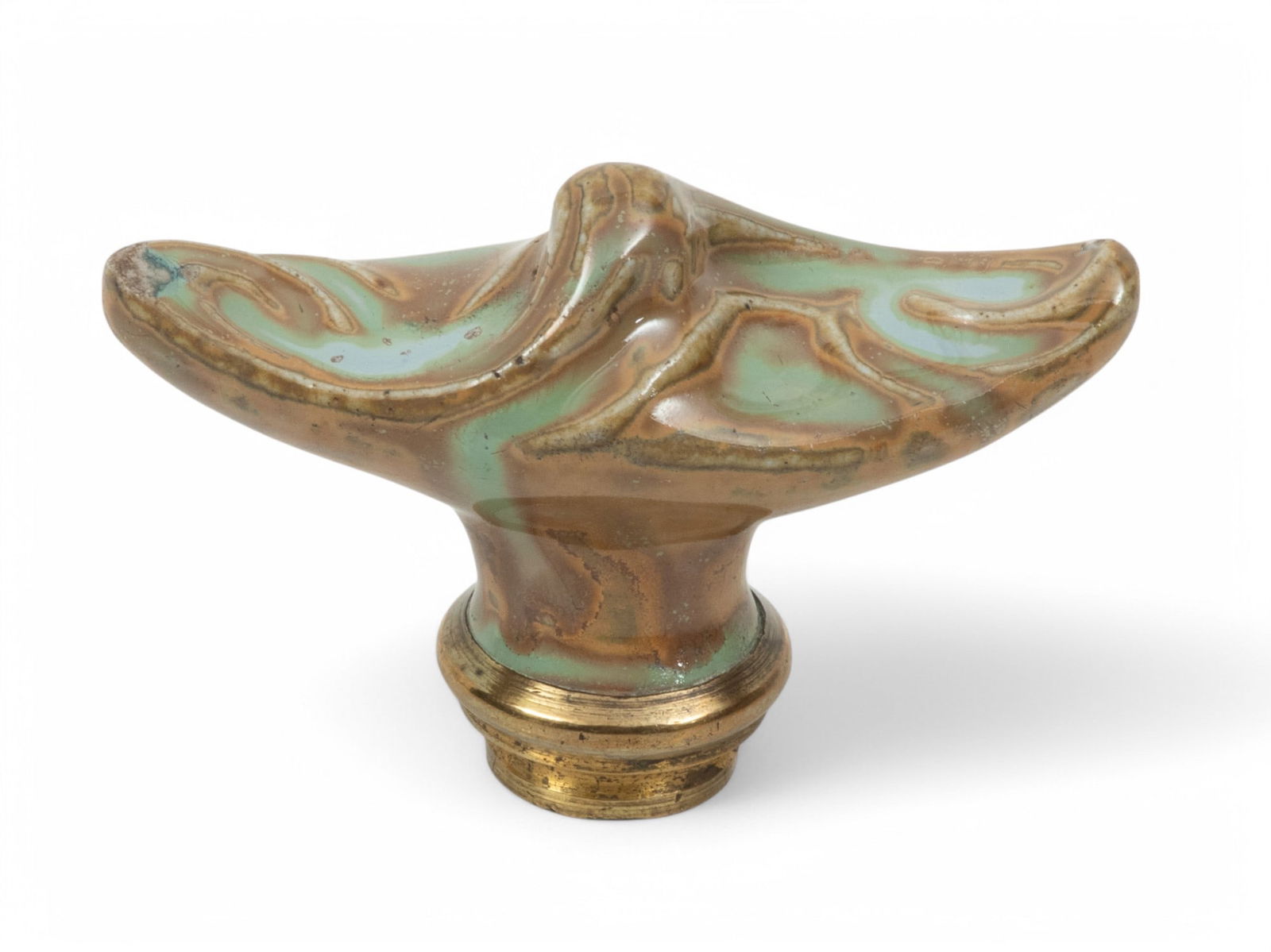 Hector Guimard (French, 1867-1942) Glazed Ceramic Door Handle, Ca. 1900 H 2.5" W 3.3" Depth 1" (1 of 5)