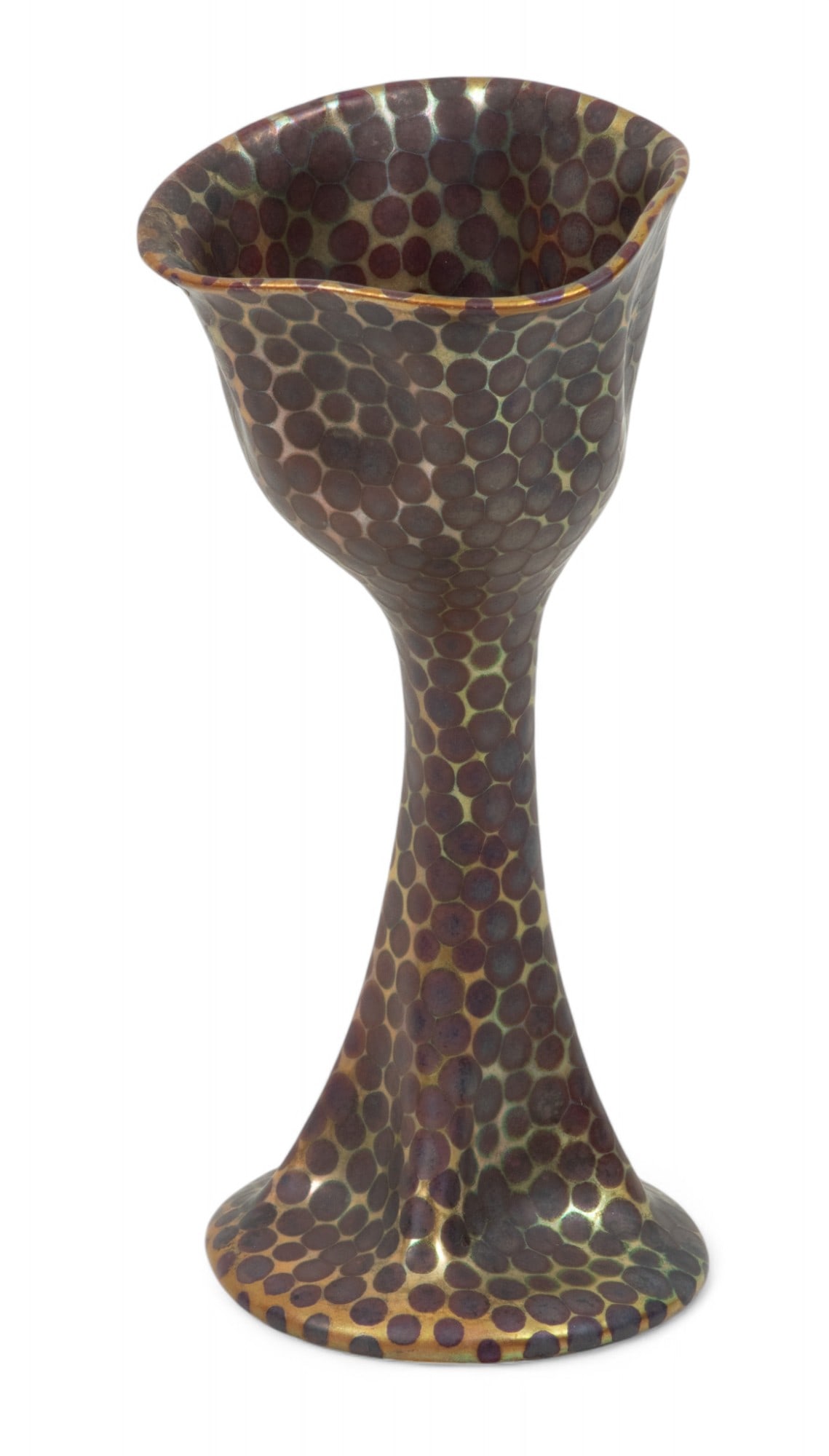 Zsolnay Porcelain Manufactory (Hungarian) Ceramic 1900, 'Tulip Choice' H 6.8" W 3.3" Depth 3.3" (1 of 9)