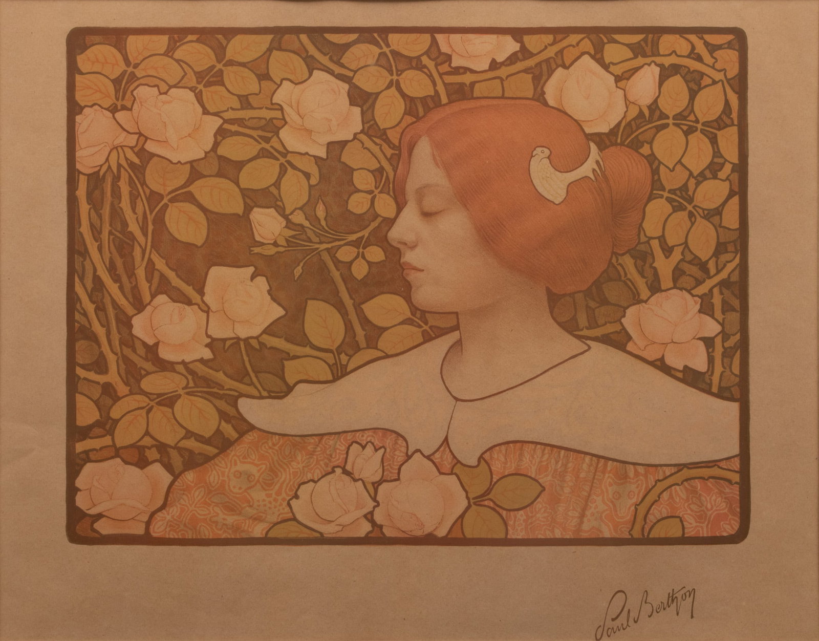 Paul Berthon (French, 1872-1909) Lithograph in Colors on Cream Wove Paper, Ca. 1902, 'La Femme Aux C (1 of 7)