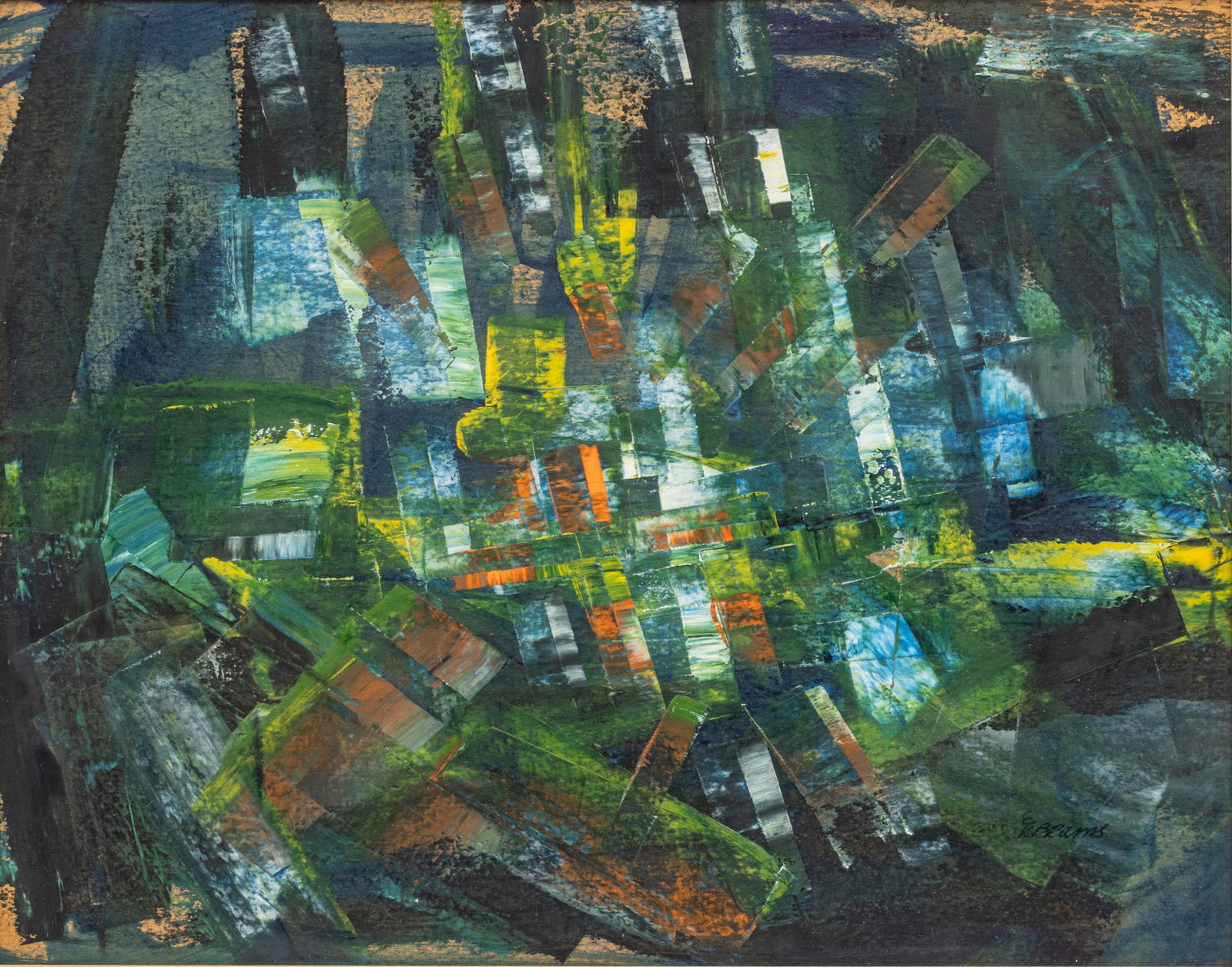 Elaine 'Bebe' Krimmer Brams (American, 1930-2014) Oil on Masonite, Before 1961, 'Composition' H 11"  (1 of 6)