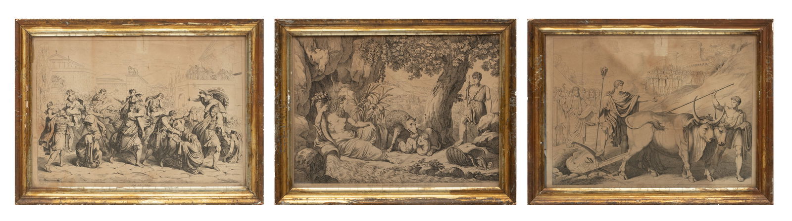 Bartolomeo Pinelli (Italian, 1781-1835) Copper Engravings on Paper 'Romolo, E Remo Allattati Dalla L: Bartolomeo Pinelli (Italian, 1781-1835) Copper Engravings on Paper 'Romolo, E Remo Allattati Dalla Lupa E Scoperti Dal Pastore Faustolo' Romulus and Remus are found by Faustulus; The Sabine Rats