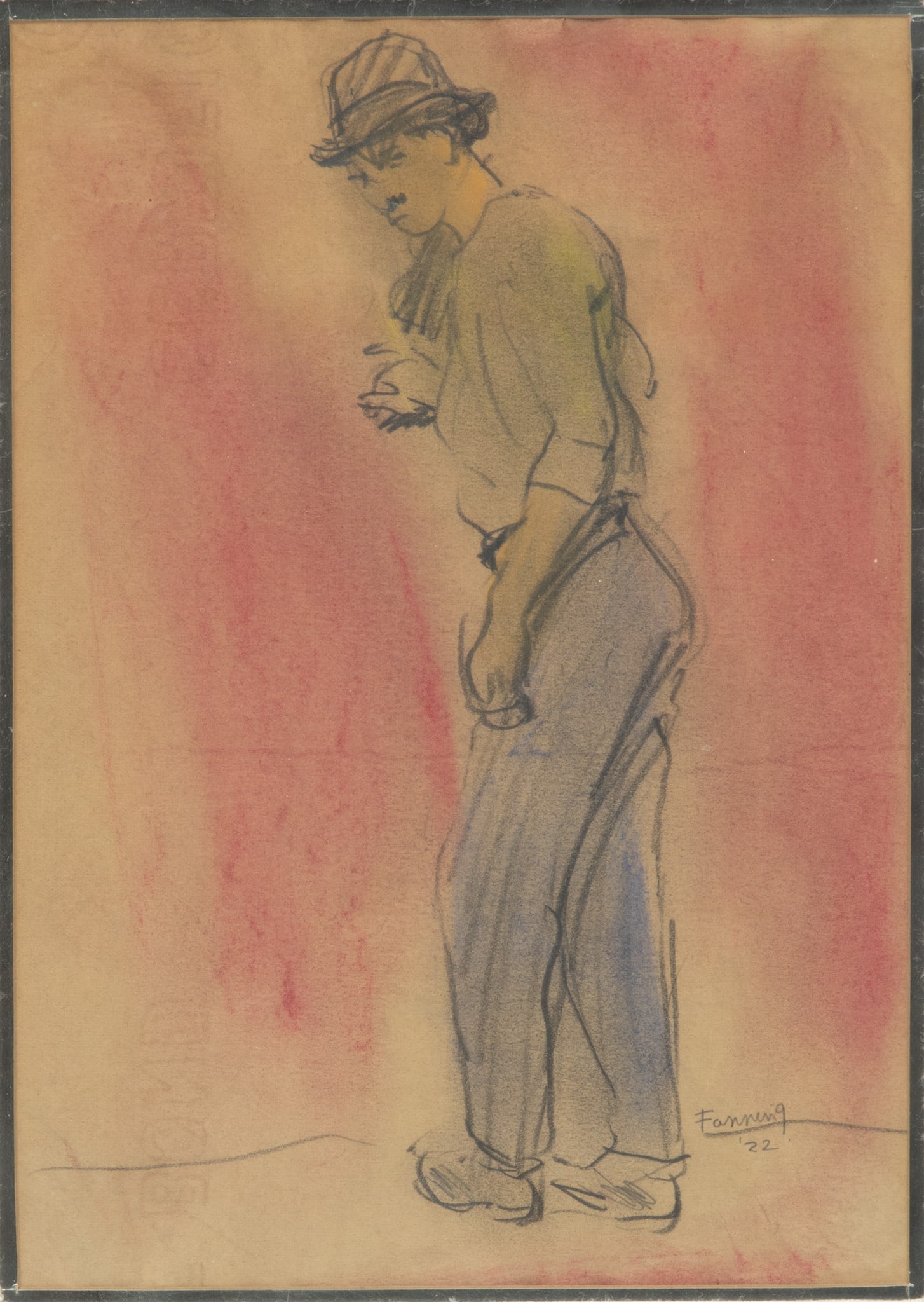 William Sanders Fanning (American, 1887-1986) Pencil And Pastel Drawing on Wove Paper 1922, 'Portrai (1 of 4)