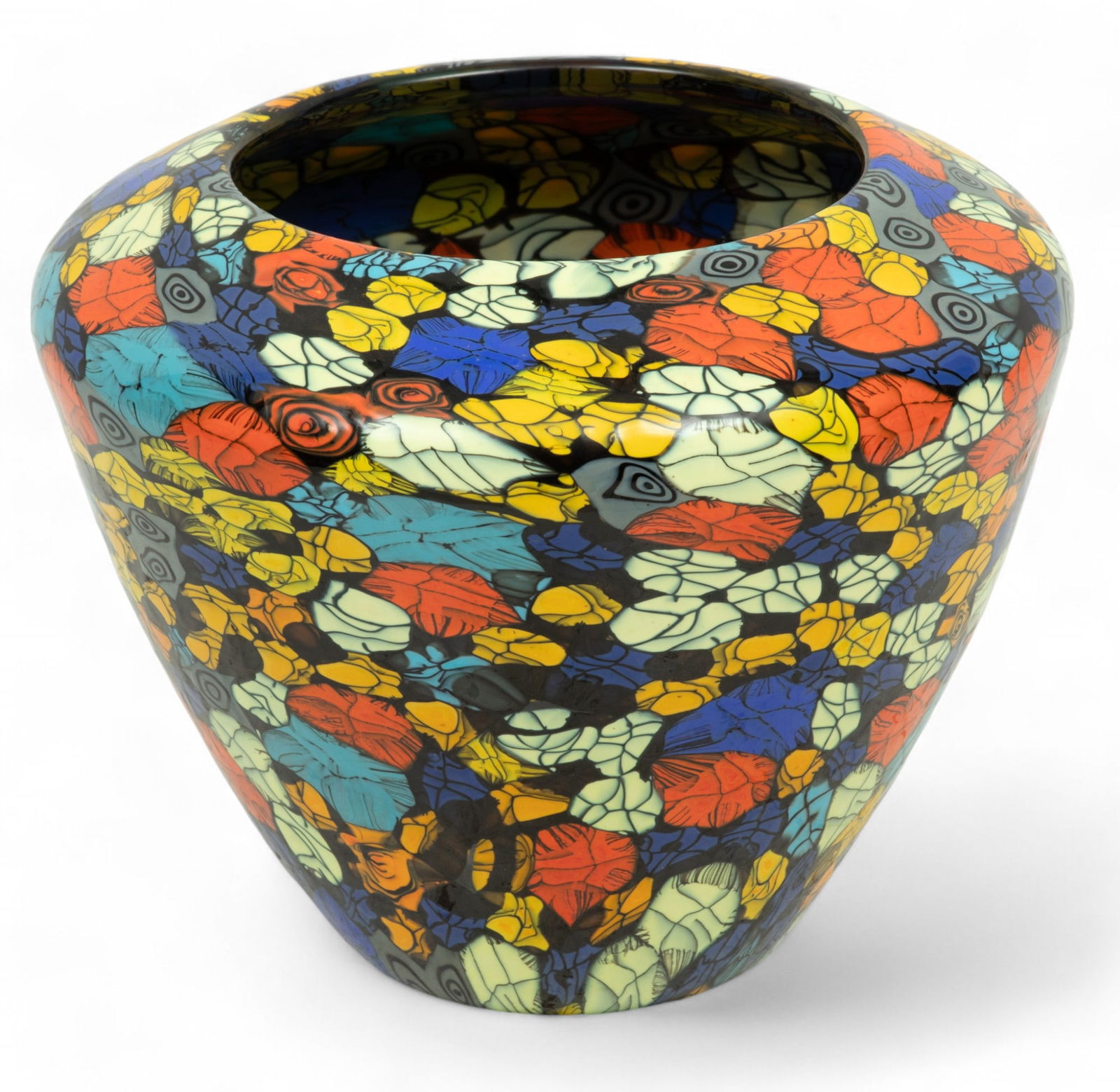 Vittorio Ferro (Italian, 1932-2012) Floral Form Murrine Glass Vase H 7" Dia. 8" (1 of 5)