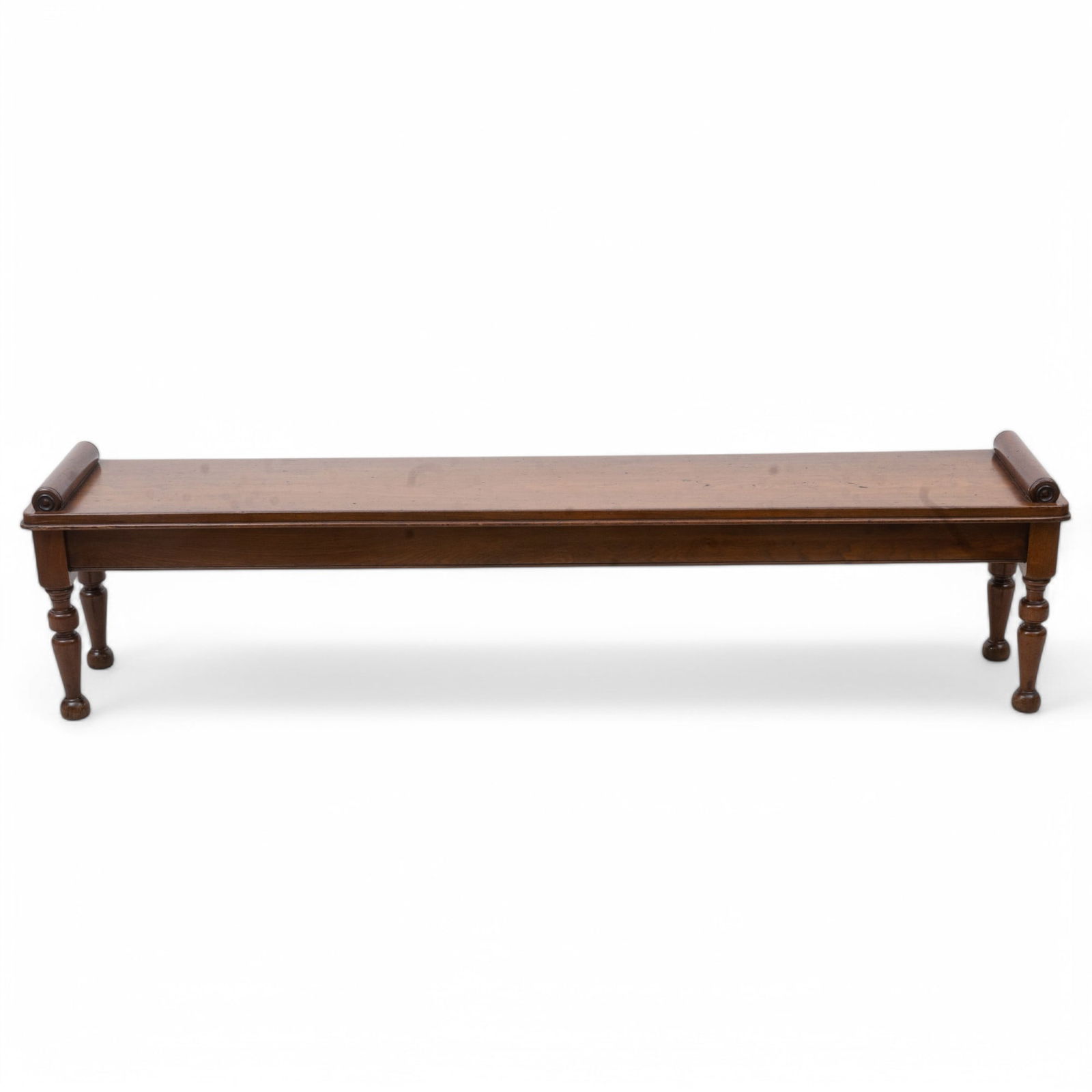 English Regency Carved Mahogany Hall Bench/window Seat, Ca. 1840 H 19" W 78" Depth 14" (1 of 3)