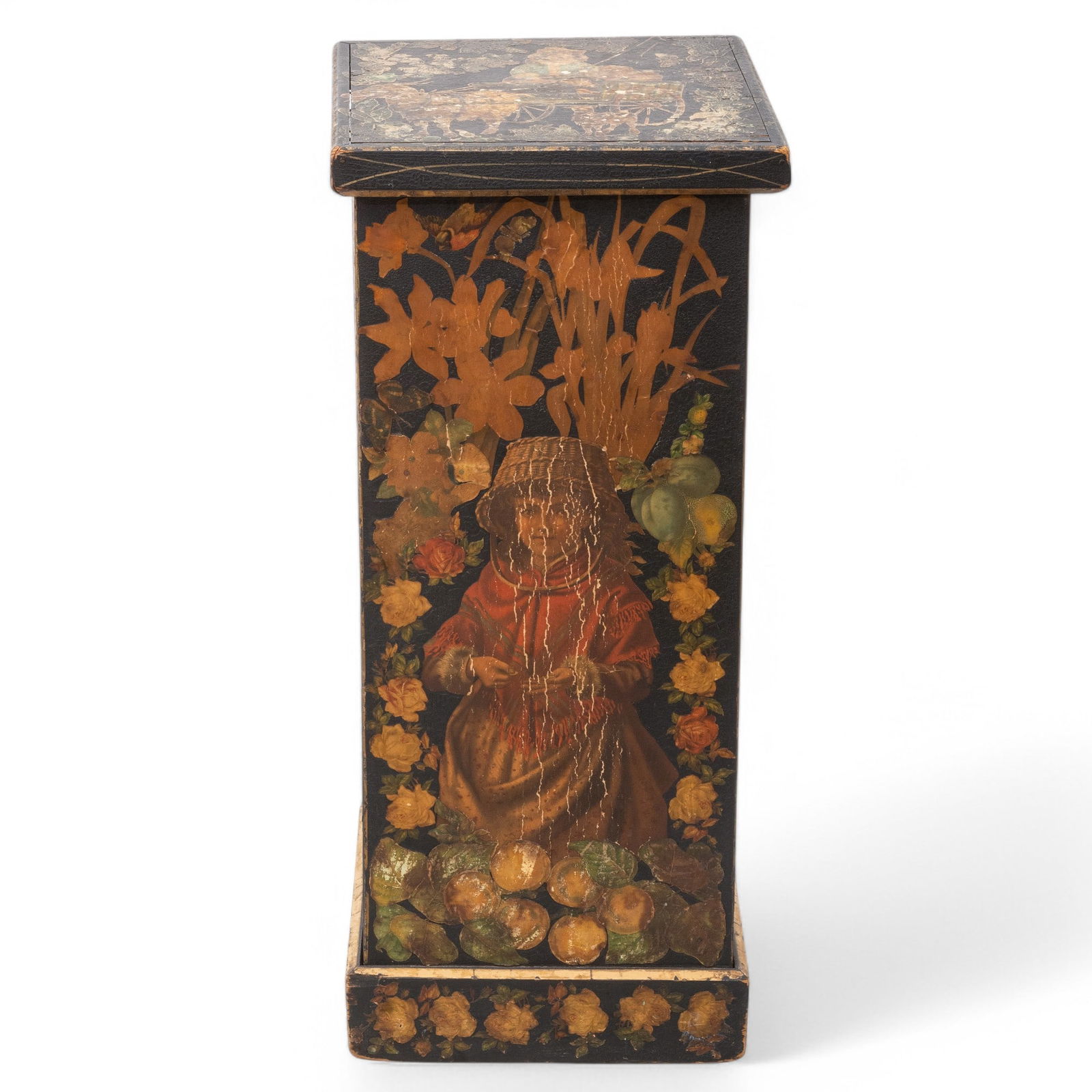 Victorian Decoupage Covered Box H 31" W 13" L 13" (1 of 14)