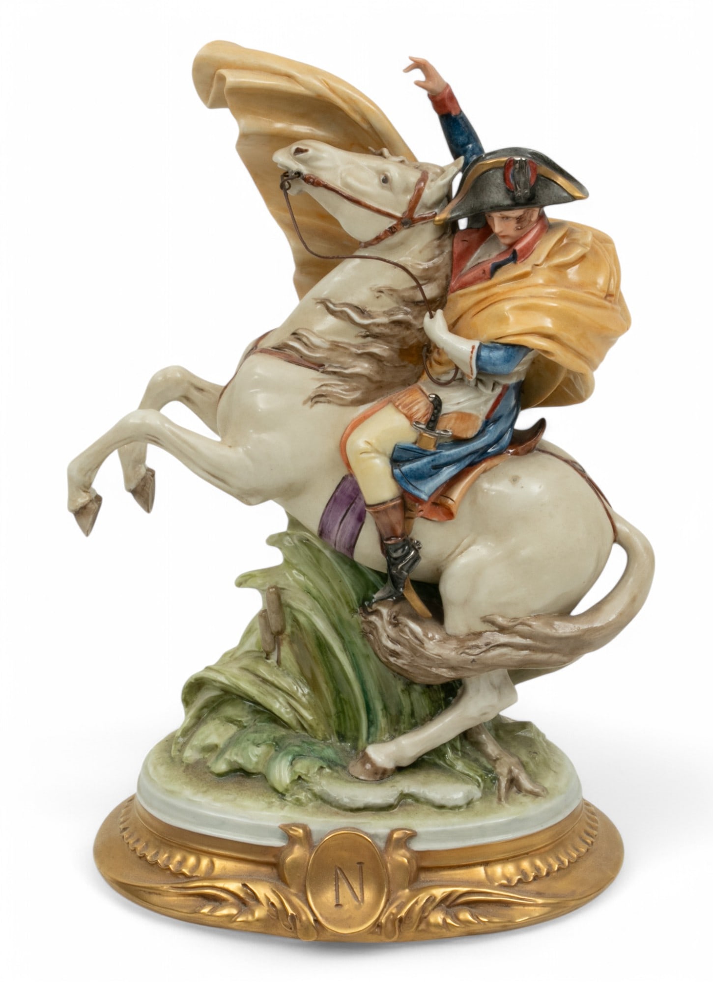 Capo Di Monte Porcelain Figure 'Napoleon on Horseback' H 13" L 8" (1 of 7)