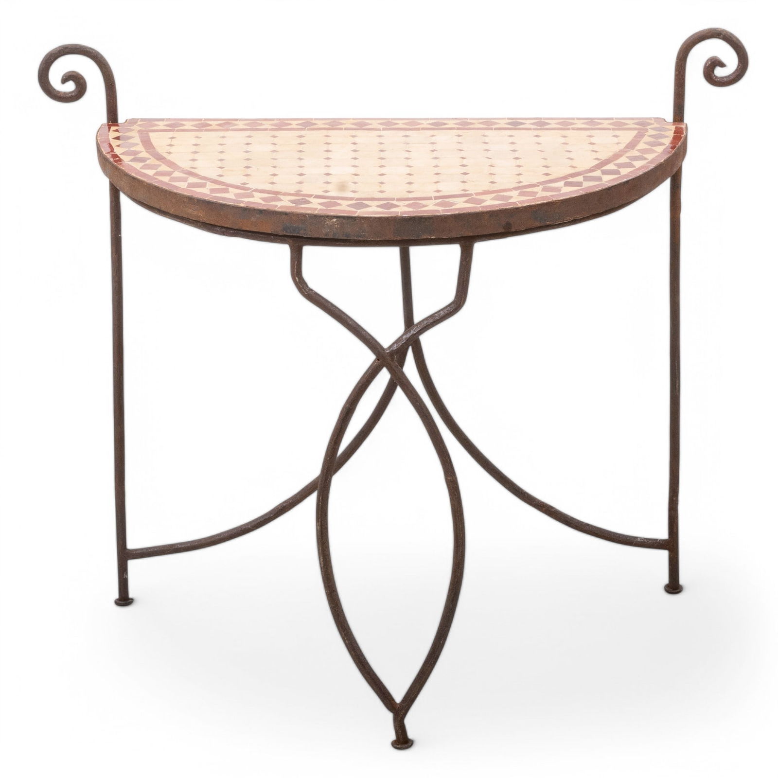 Wrought Iron & Tile Top Console Table, 1940 H 32.5" W 38" Depth 17" (1 of 4)