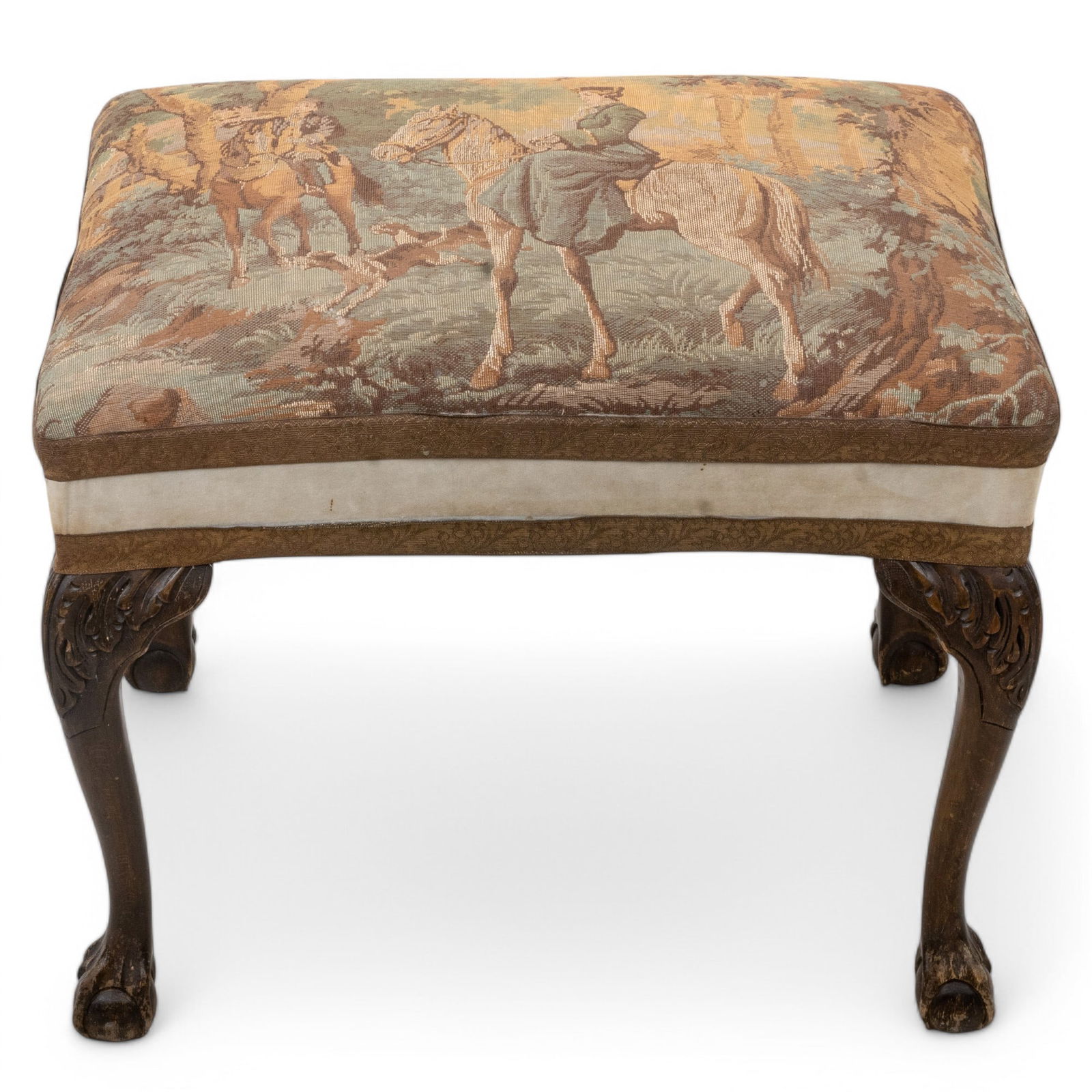 Chippendale Style Carved Mahogany Bench, Late 20th C. H 21.5" W 19" L 25" (1 of 5)