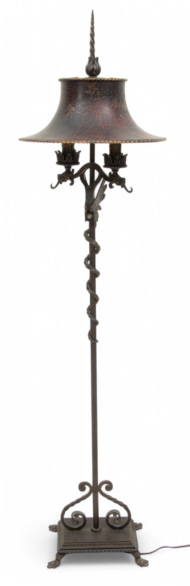 Wrought Iron Floor Lamp, 1930 H 62" W 14" (1 of 3)