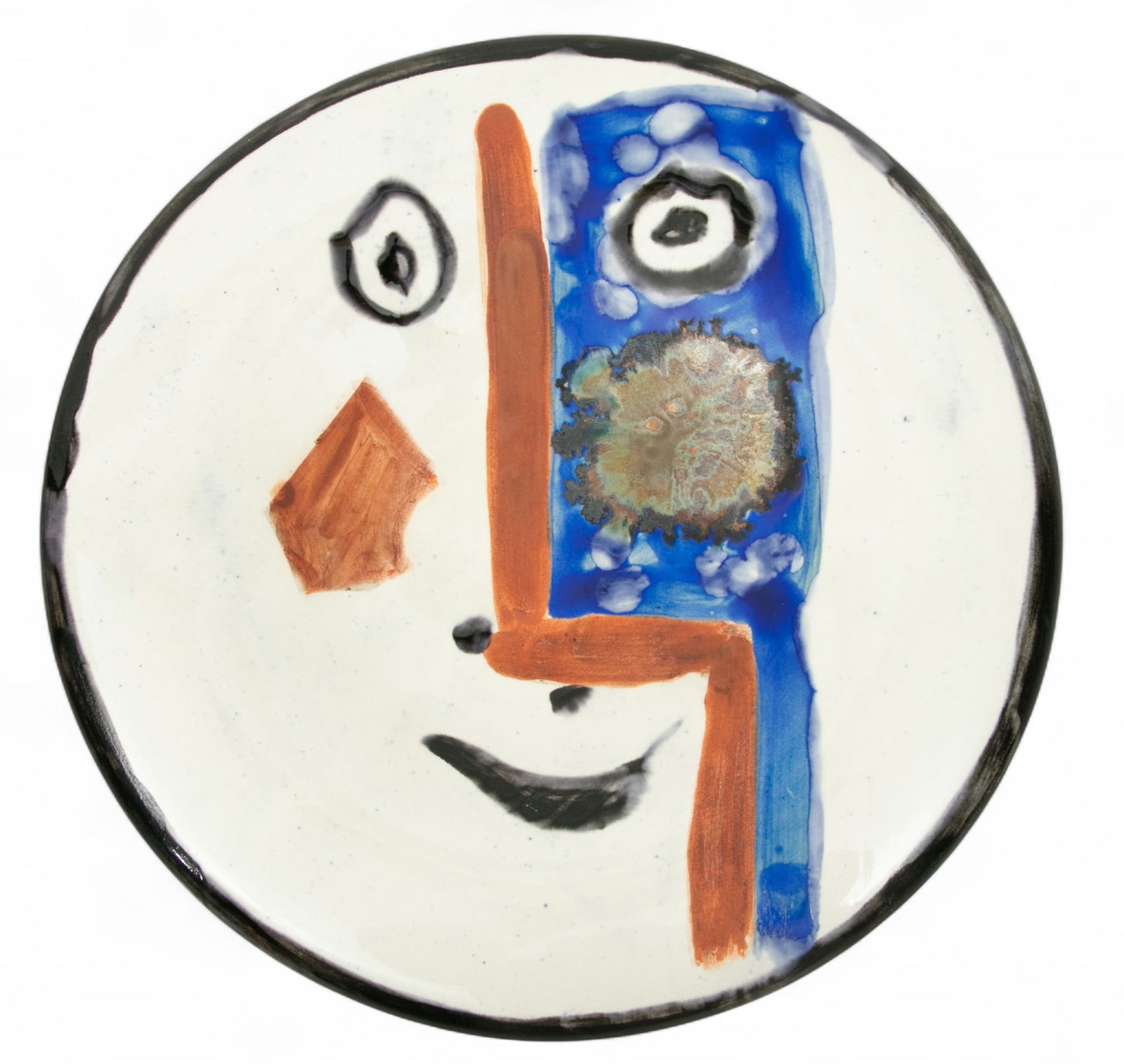 Pablo Picasso (Spanish, 1881-1973) Terre De Faïence Plate, Painted in Colors And Partially (1 of 2)