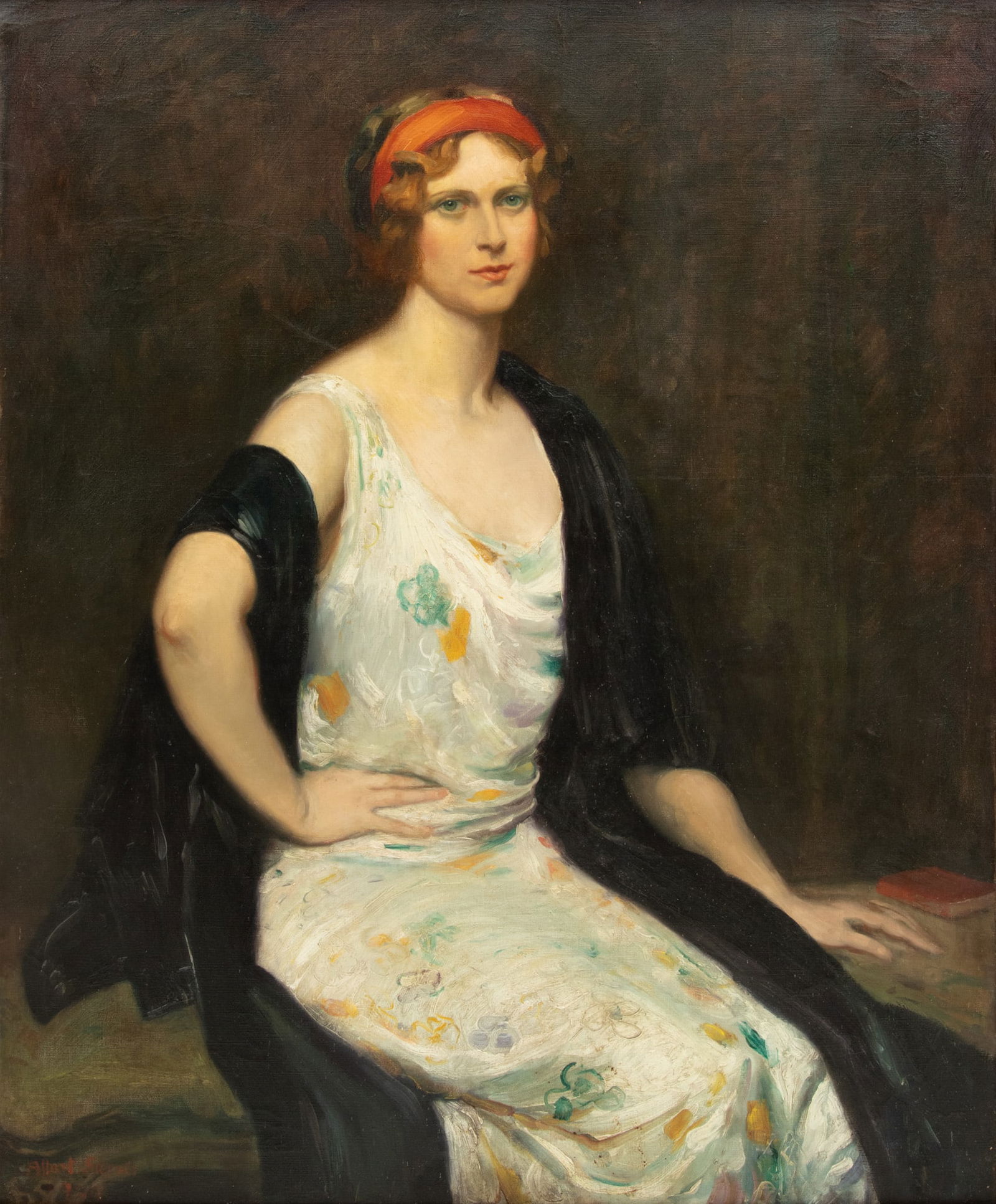 Albert Edward Sterner (American, 1863-1946) Oil on Canvas, 1924, 'Portrait of Mrs. John R. Drexel (1 of 9)