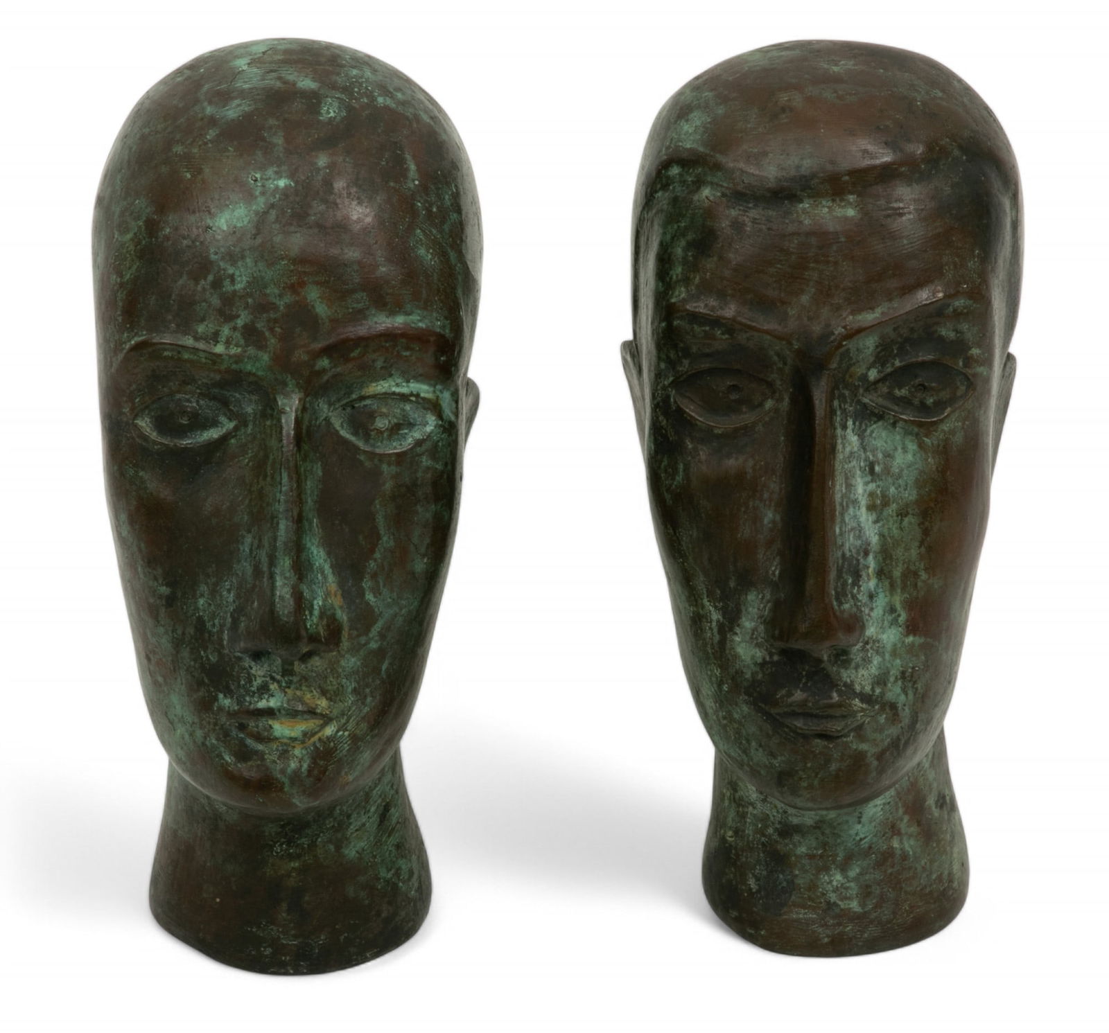 Pair of Mid Century Bronze Busts H 6" W 2.8" Depth 4" 2 PCS (1 of 5)