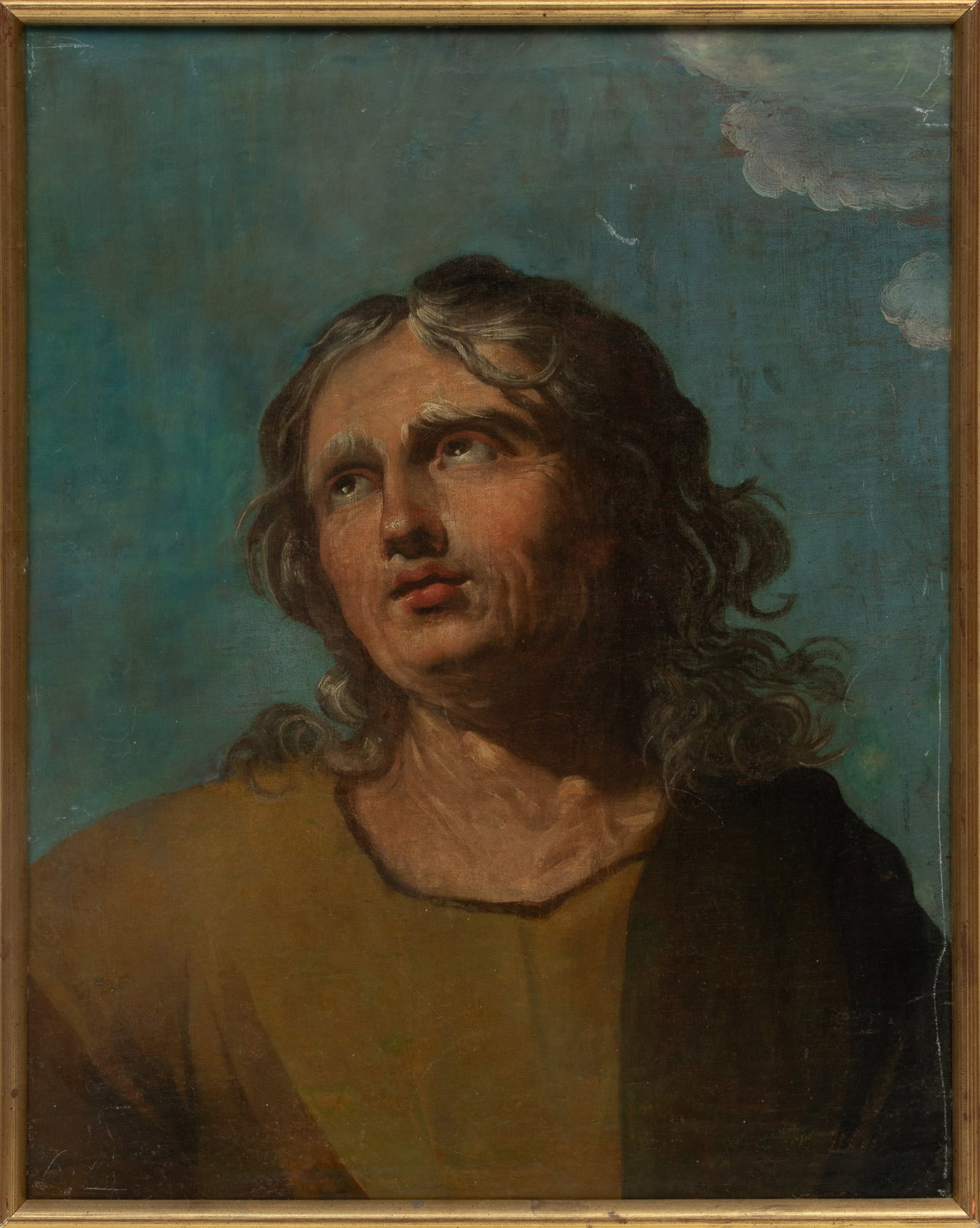 Spanish School Oil on Canvas, Ca. 18th C., "Portrait of a Prophet", H 25" W 19.25" H 25" W 19.3": Spanish School Oil on Canvas, Ca. 18th C., "Portrait of a Prophet", H 25" W 19.25" H 25" W 19.3" Unsigned. Reduced canvas from a larger composition. Depicting a prophet with his eye cast heavenward. H
