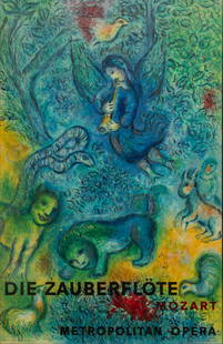 After Marc Chagall (French/Russian, 1887-1985) Lithograph Poster, Ca. 1967, H 38" W 24.5": After Marc Chagall (French/Russian, 1887-1985) Lithograph Poster, Ca. 1967, H 38" W 24.5" From the edition of 1000 published by Charles Sorlier. Printed by Mourlot, Paris. Lithograph poster for the op