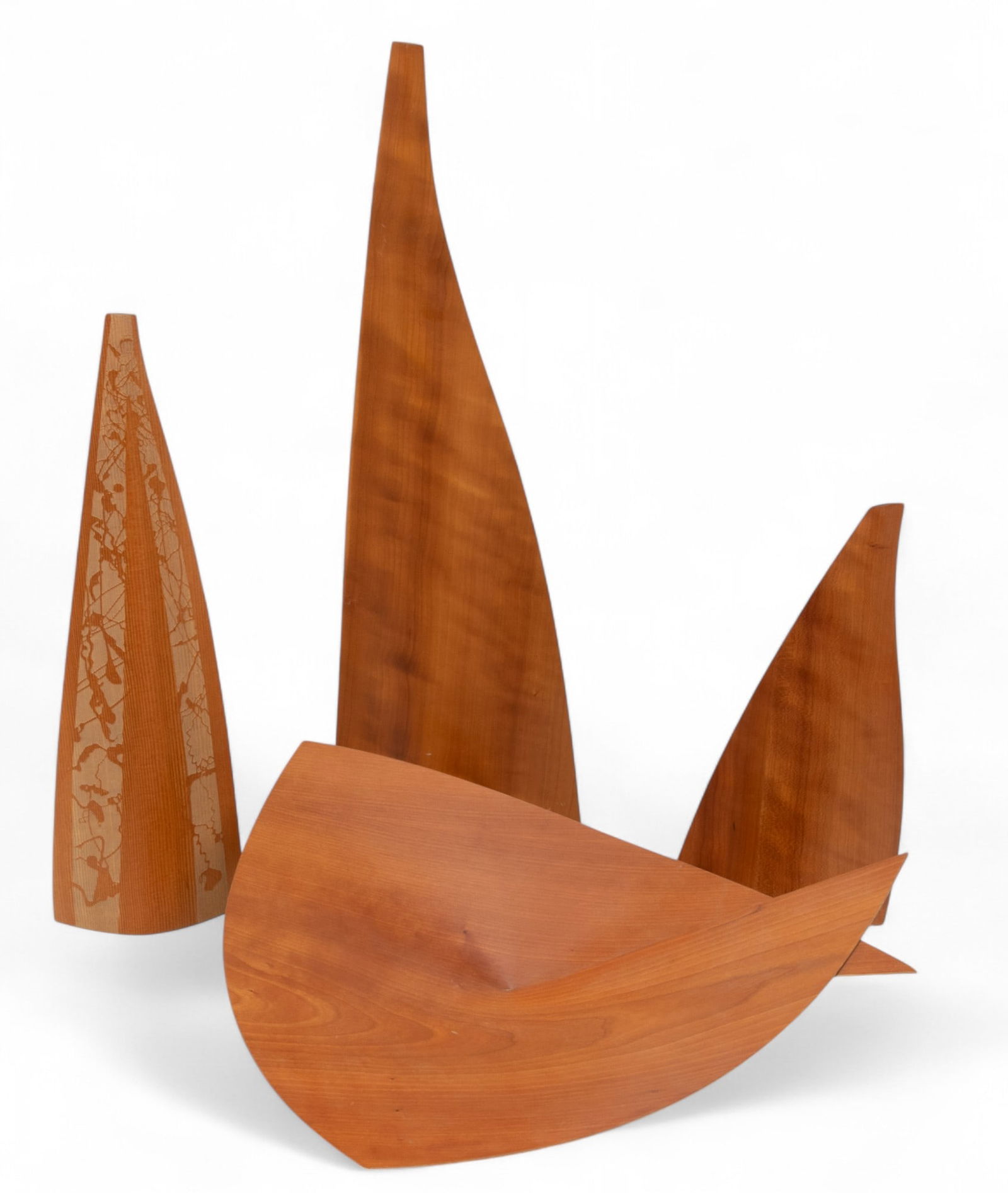 Colin Schleeh (Canadian, B. 1955) Modern Wood Vases And Bowl, Early 2000s 4 PCS (1 of 14)