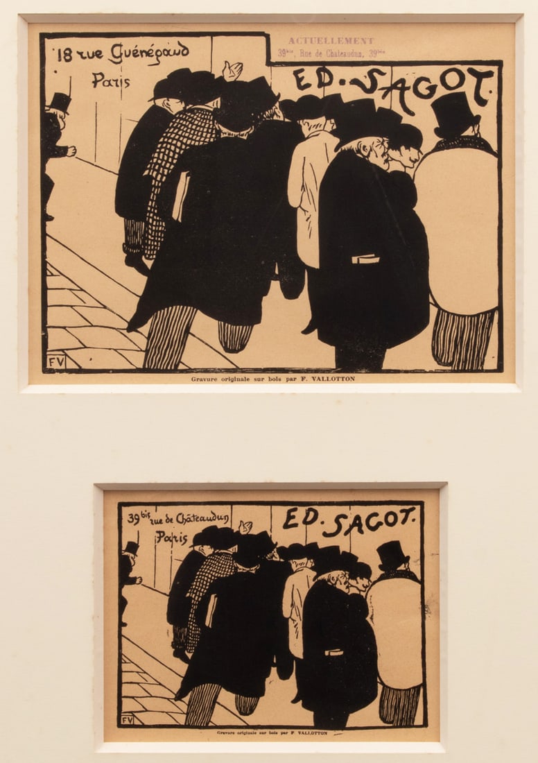 Felix Vallotton (Swiss, 1865-1925) Woodcut on Cream Paper, Ca. 1892, 'Les Amateurs D'estampes' H (1 of 6)