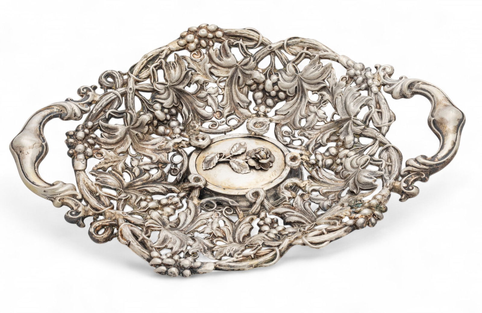 Russian Silver Tray H 2.3" W 8.8" L 11.8" 7.3t oz (1 of 8)