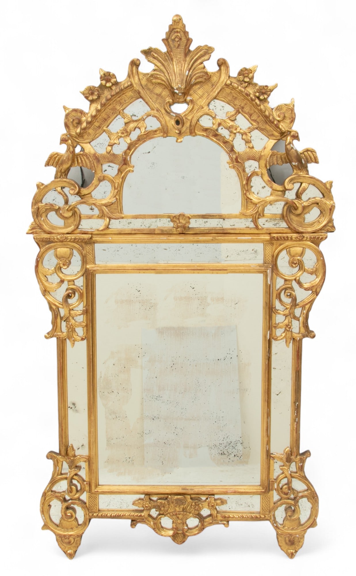 French Style Mansion Size Gold Leaf Wall Mirror 1900 H 66" W 39" (1 of 5)