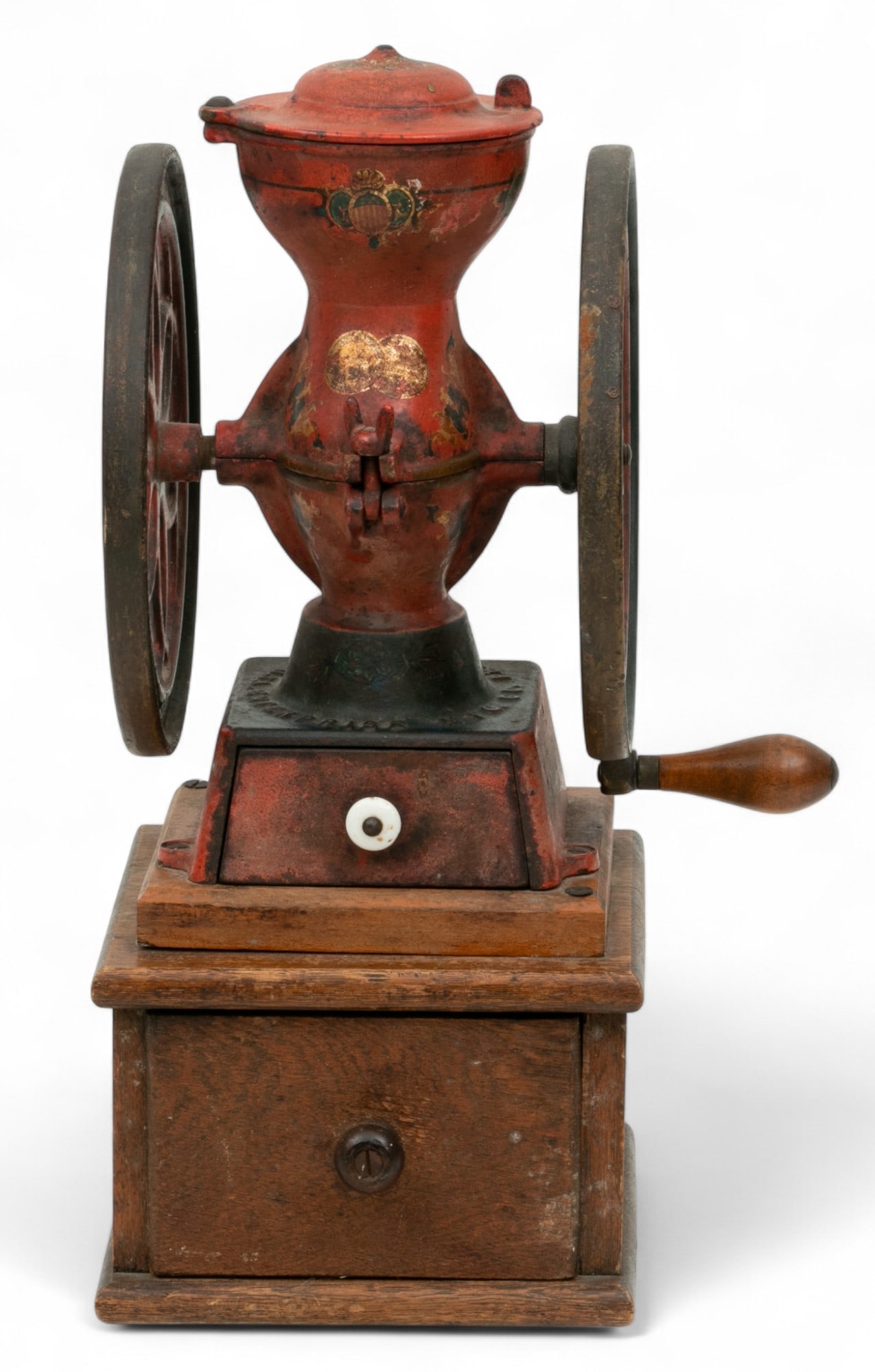 Enterprise Manufacturing Company (Philadelphia) Cast Iron Coffee Grinder, Late 19th C. H 11.8" W 11" (1 of 5)