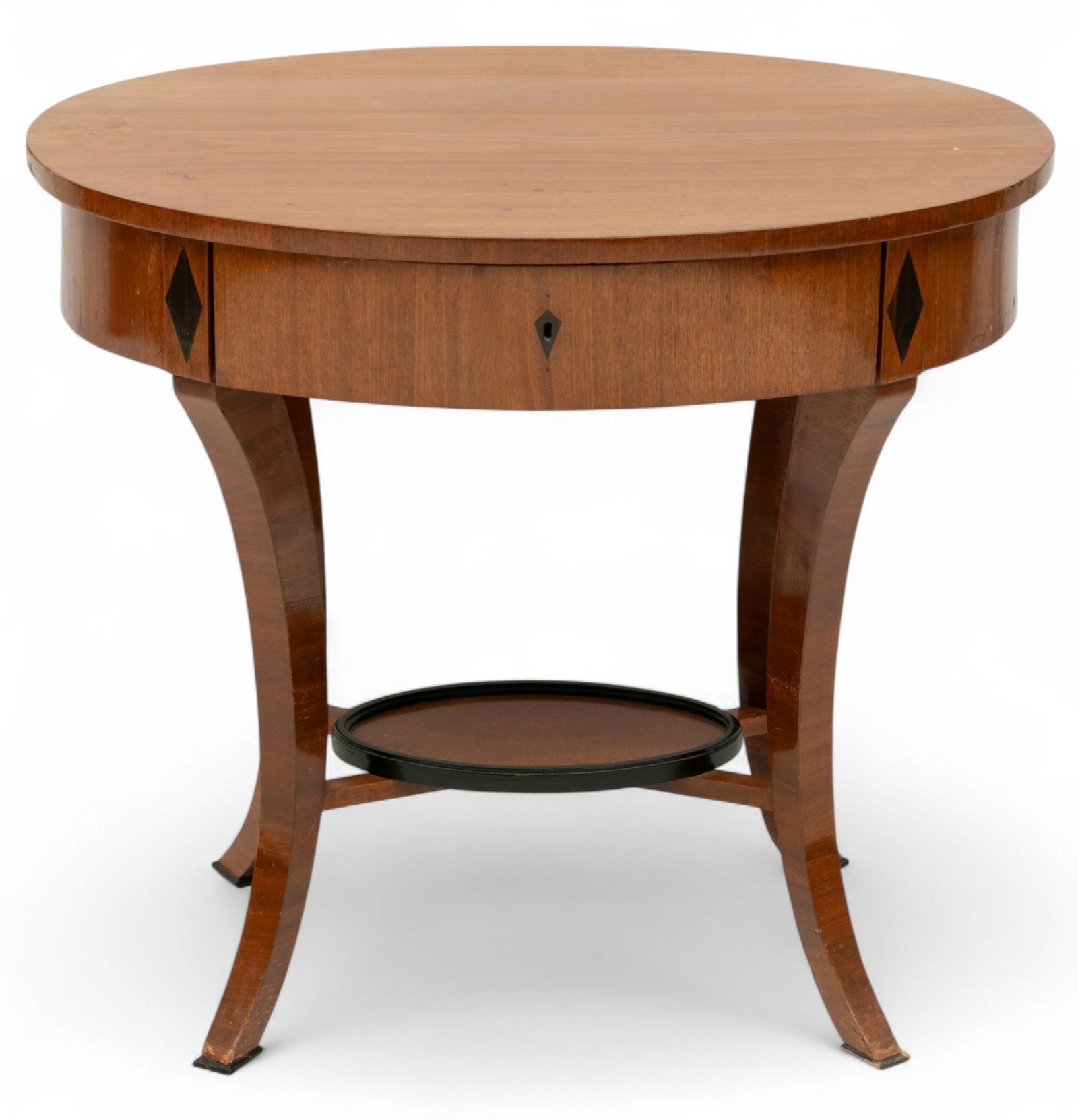 Austrian Biedermeier Mahogany Oval Side Table 19th C. H 28" W 31" Depth 22" (1 of 7)