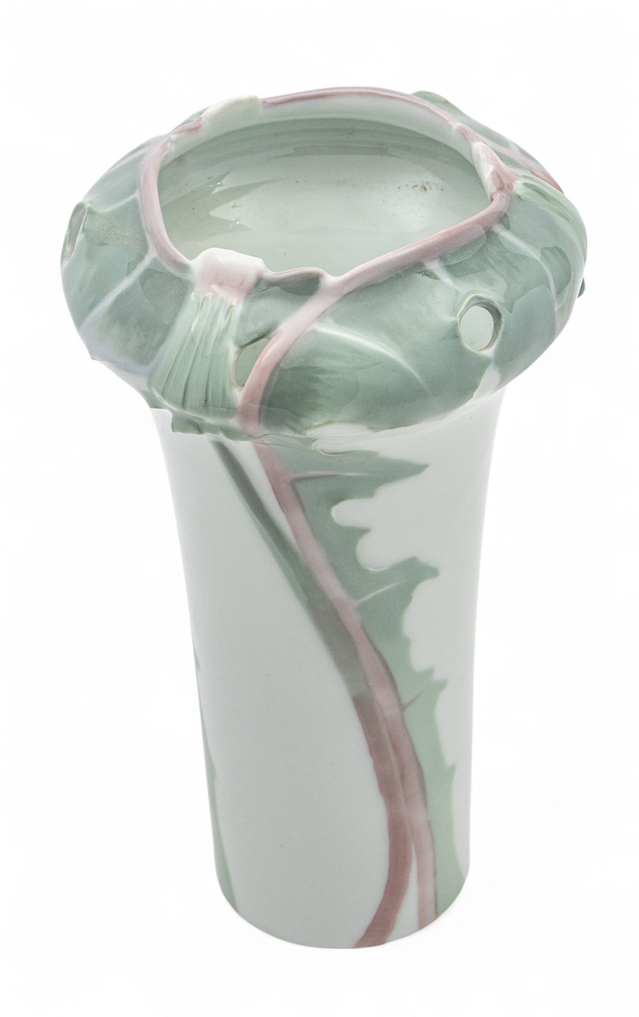 Nils Lundstrom for Rorstrand Reticulated Porcelain Vase H 8.7" Dia. 5" (1 of 6)