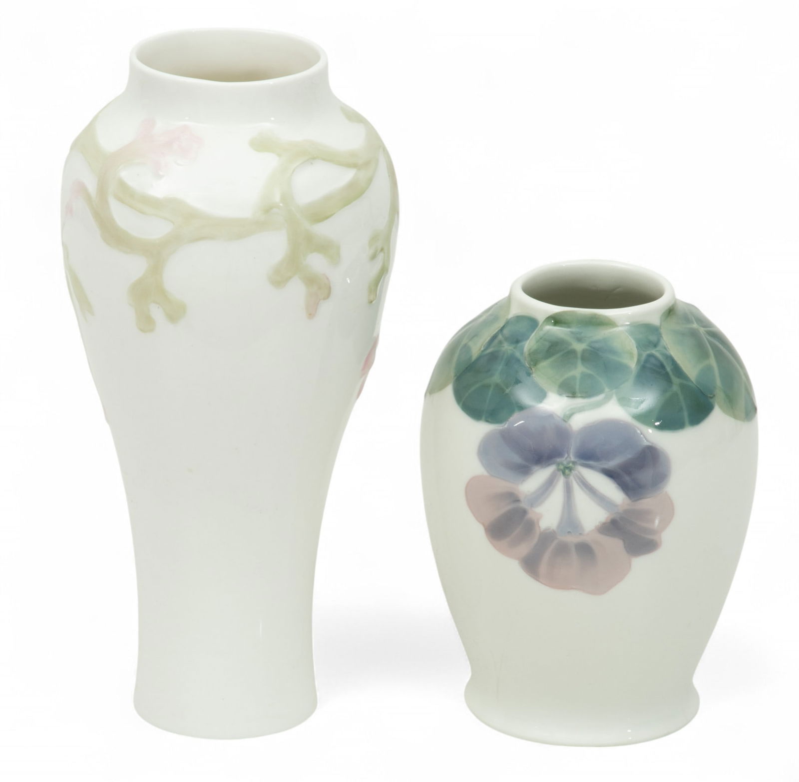 Rorstrand Porcelain Vases H 8.5" 2 PCS (1 of 6)