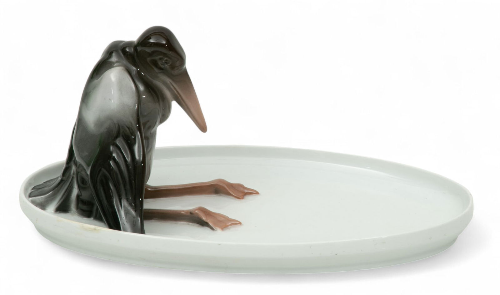 Rosenthal Porcelain Rook on Oval Tray H 5" W 6" L 11" (1 of 7)