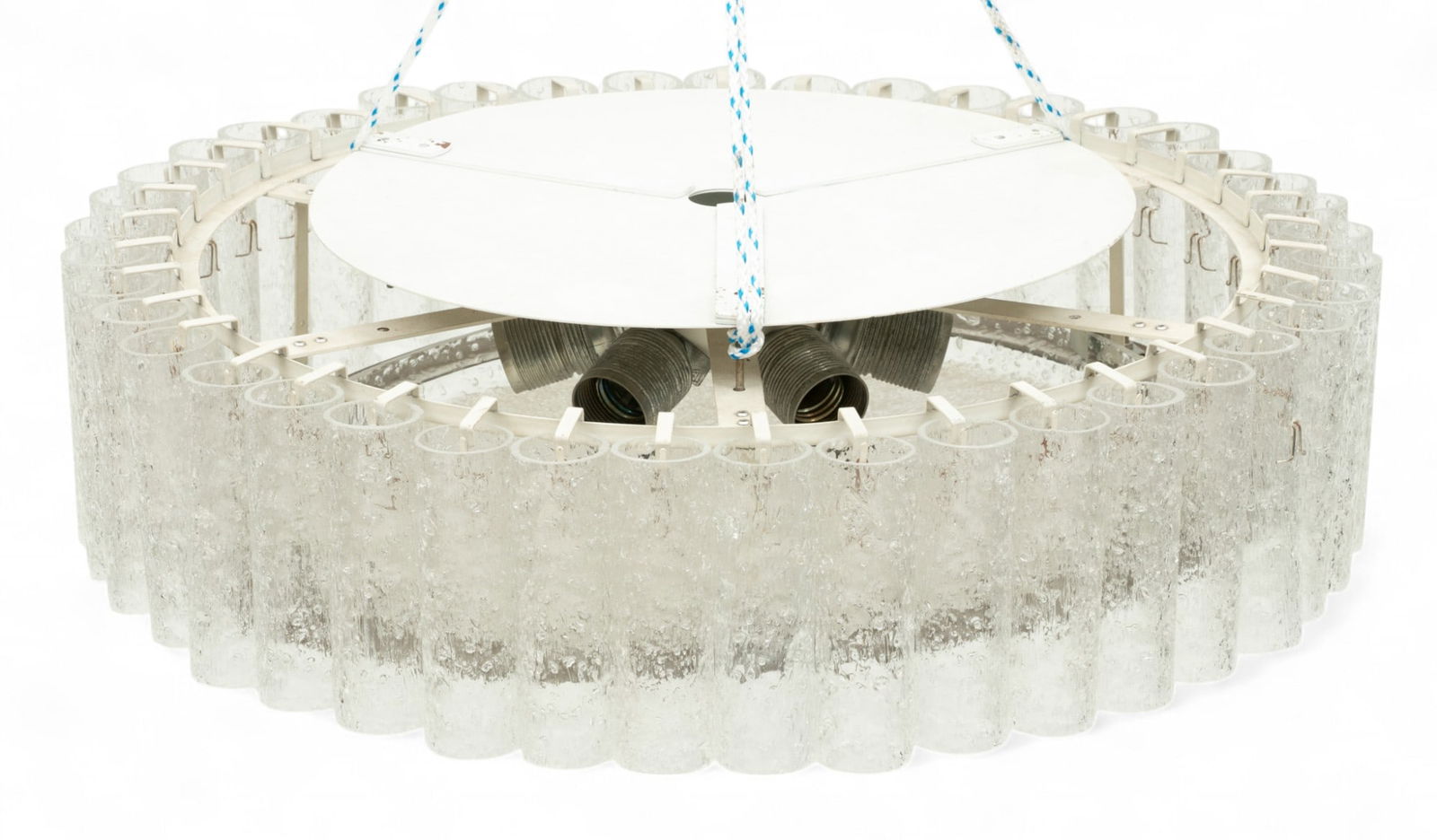 Doria Leuchten (German) Textured Glass Ceiling Light, Ca. 1960s/70s H 6.5" Dia. 23" (1 of 6)