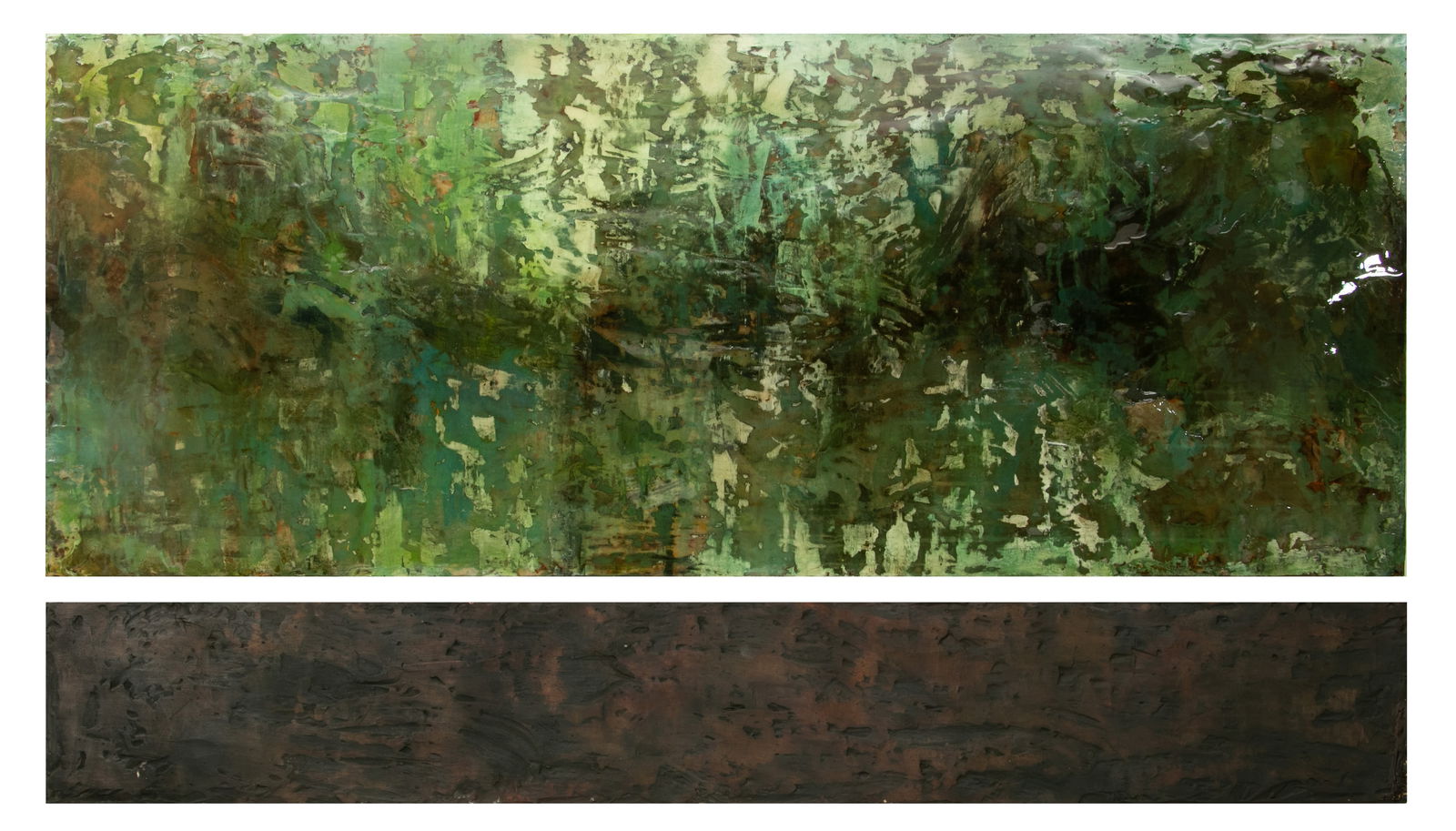 Mary Rousseaux Encaustic Diptych H 32.3" W 80" (1 of 11)