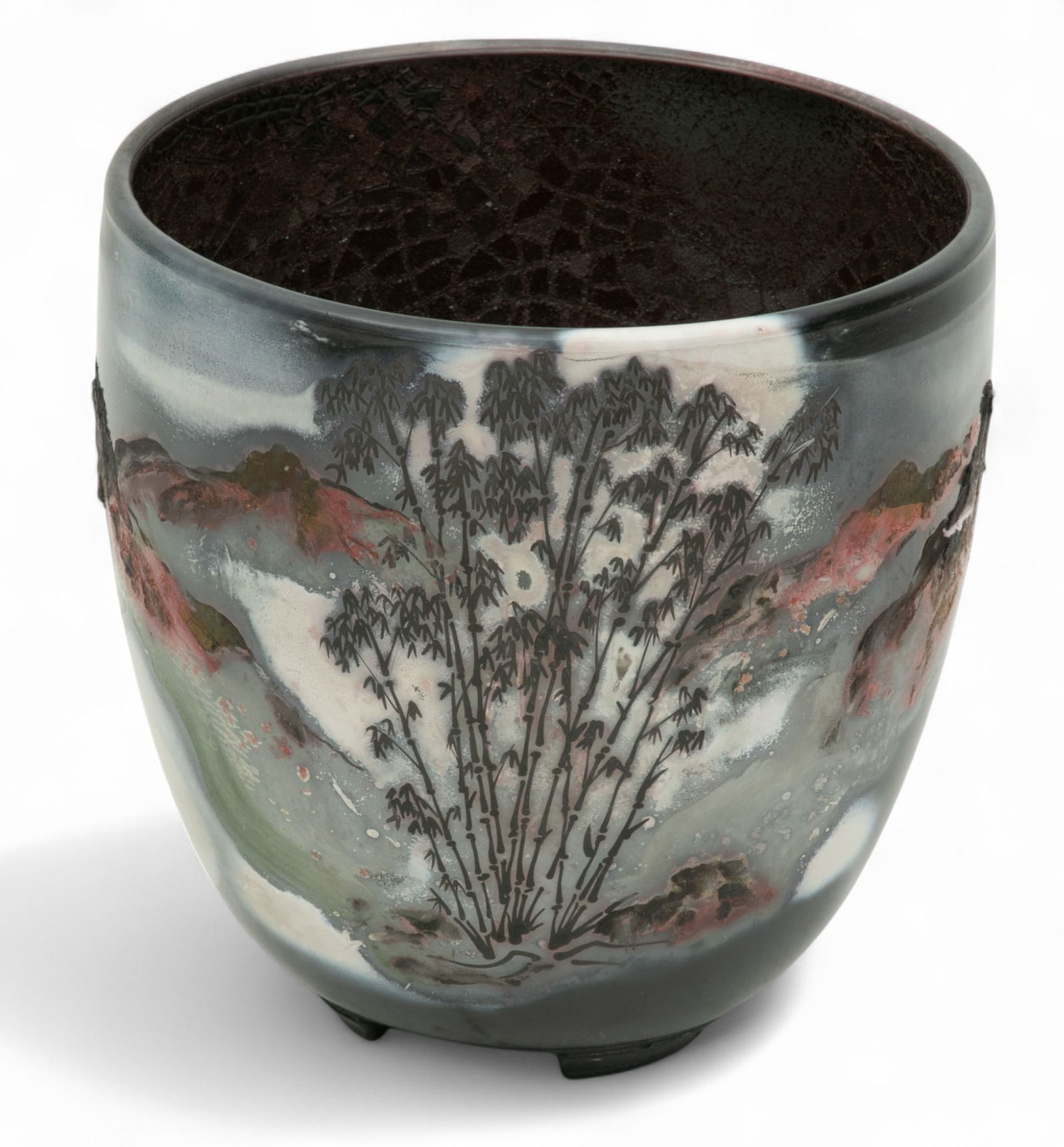 Patrick Dragon (Marquette, Michigan) Contemporary Art Pottery Vessel H 6" Dia. 5.8" (1 of 6)