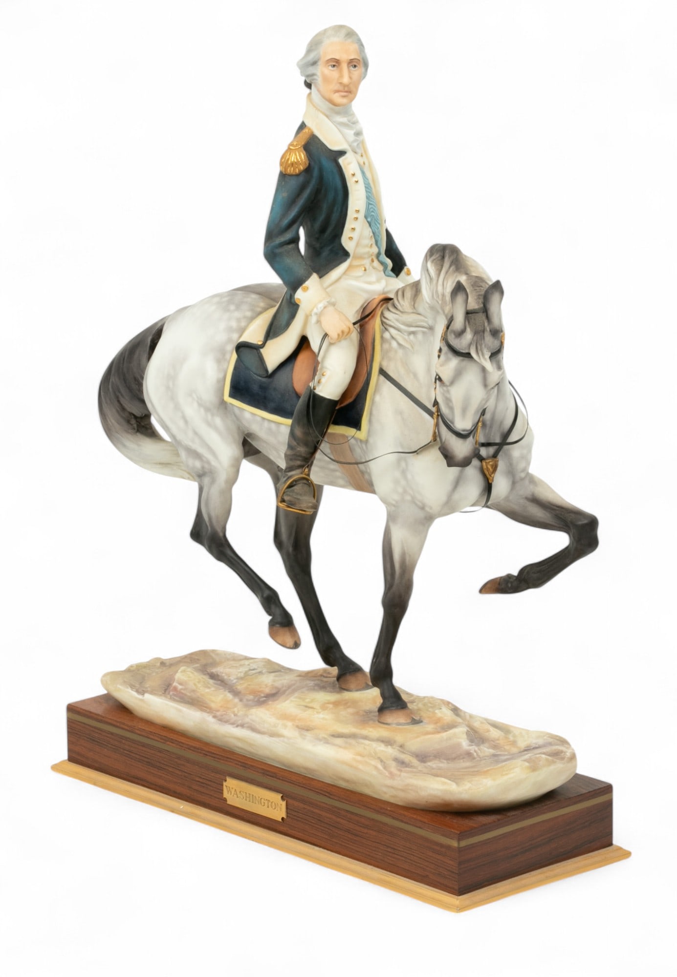 Royal Worcester (English) Porcelain Sculpture, 1975, 'George Washington' H 16.8" W 6.5" L 13.5" (1 of 6)
