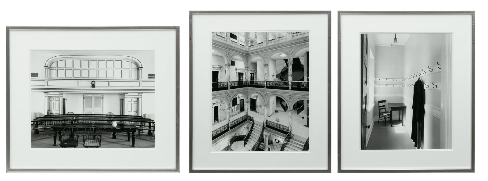 Douglas Baz; Jim Dow (American) Gelatin Silver Prints 'Courthouse Series: 3 Works' H 19.3" W 15.3" 3: Douglas Baz; Jim Dow (American) Gelatin Silver Prints 'Courthouse Series: 3 Works' H 19.3" W 15.3" 3 PCS Doug Baz: Lincoln County Courthouse, Wiscasset, Maine, Image H 14.75" W 18.75"; Grand Isle Coun