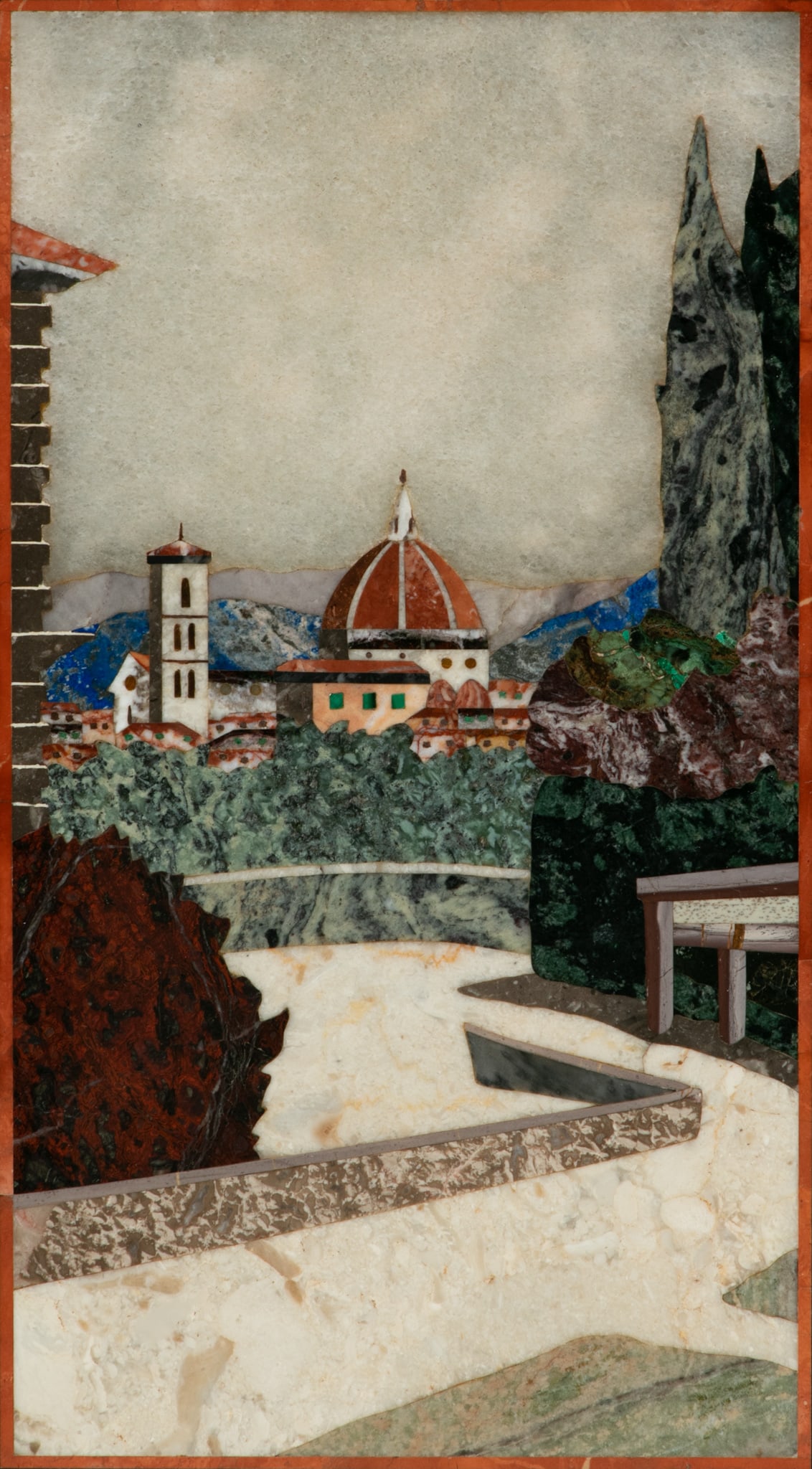 Florence Pietra Dura Panel 1950 H 9.7" W 5" (1 of 5)
