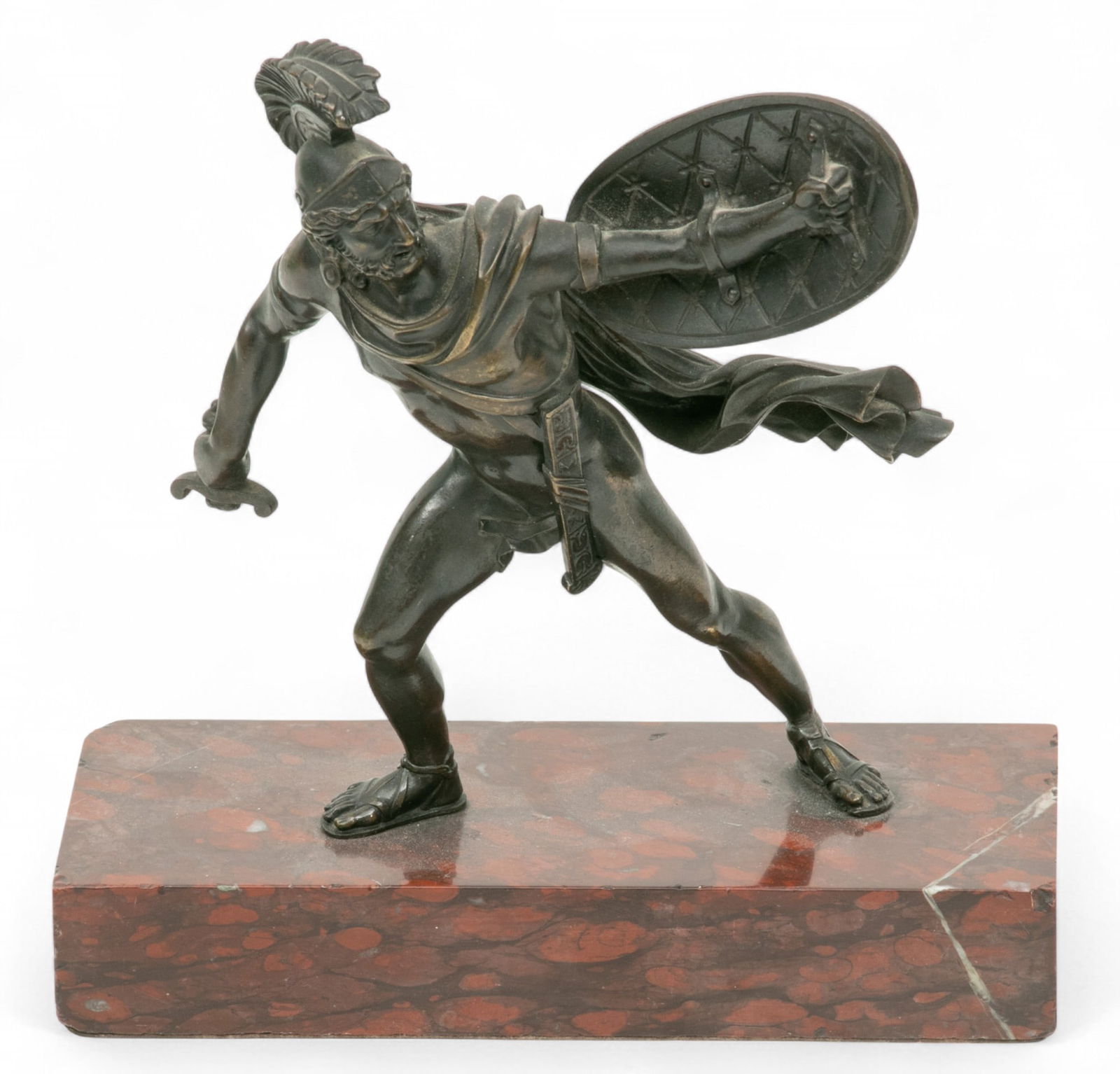 Bronze Gladiator, Marble Base As Is 19th.c. H 7.4" (1 of 7)