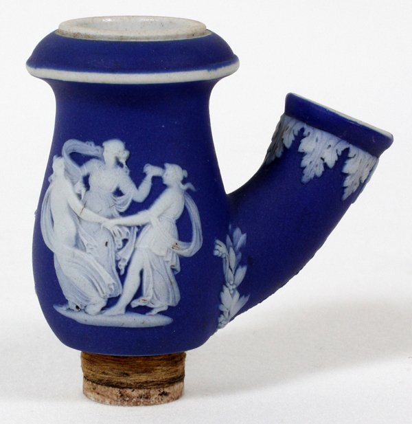 WEDGWOOD JASPERWARE PIPE BOWL, H 2 1/2": WEDGWOOD JASPERWARE PIPE BOWL, H 2 1/2":